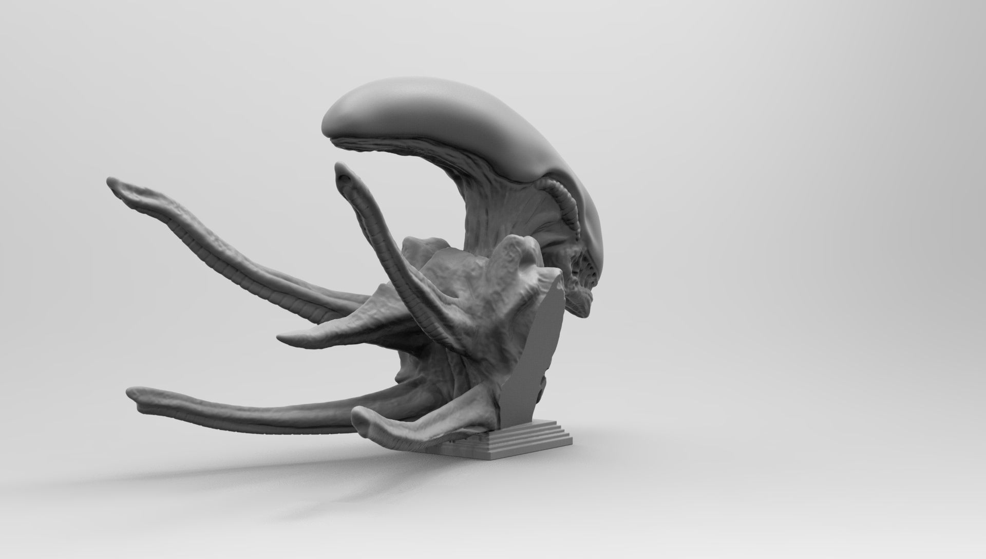 Scout Alien Xenomorph Bust 3D Printing model 3D print model_35