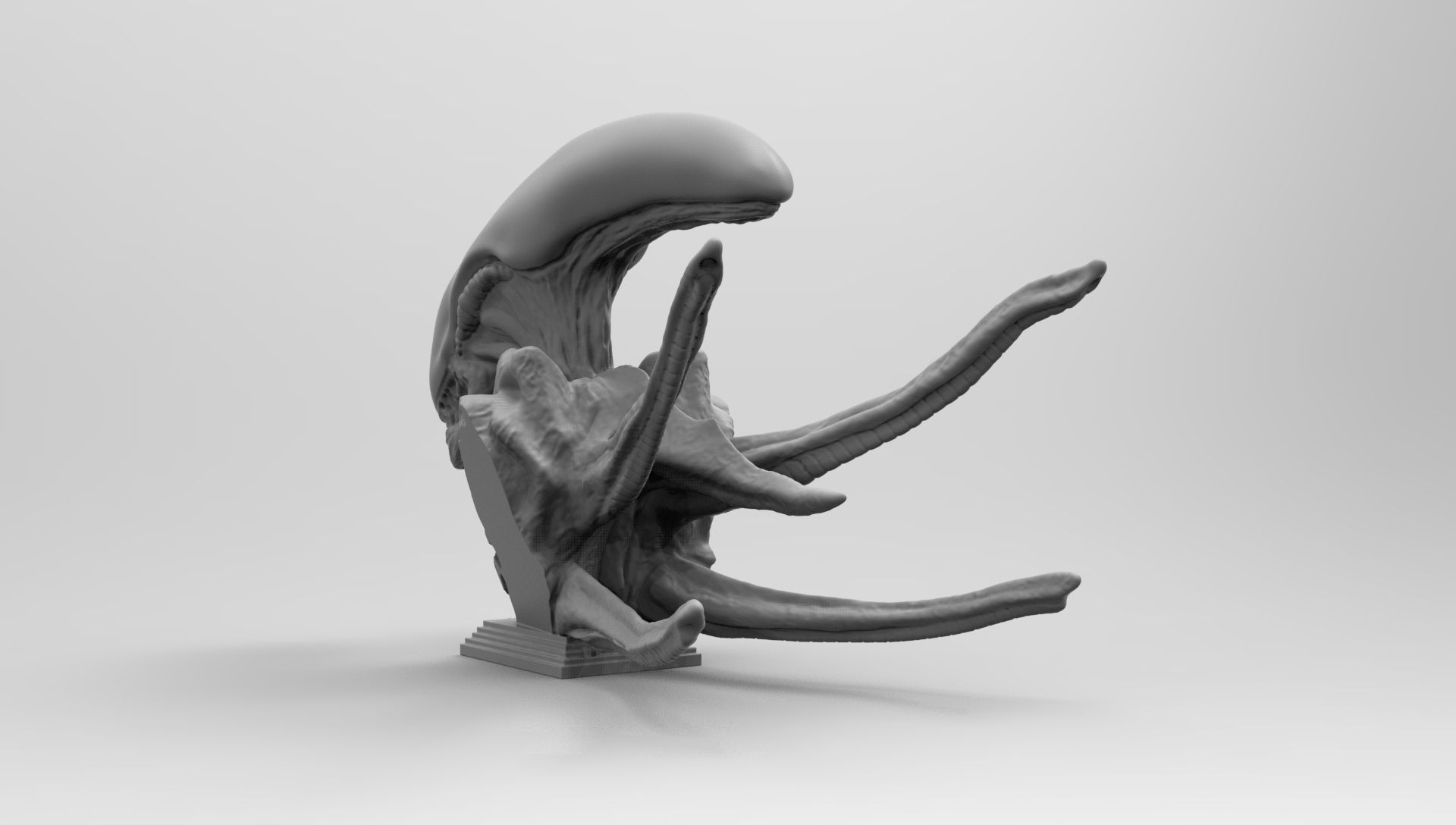 Scout Alien Xenomorph Bust 3D Printing model 3D print model_20