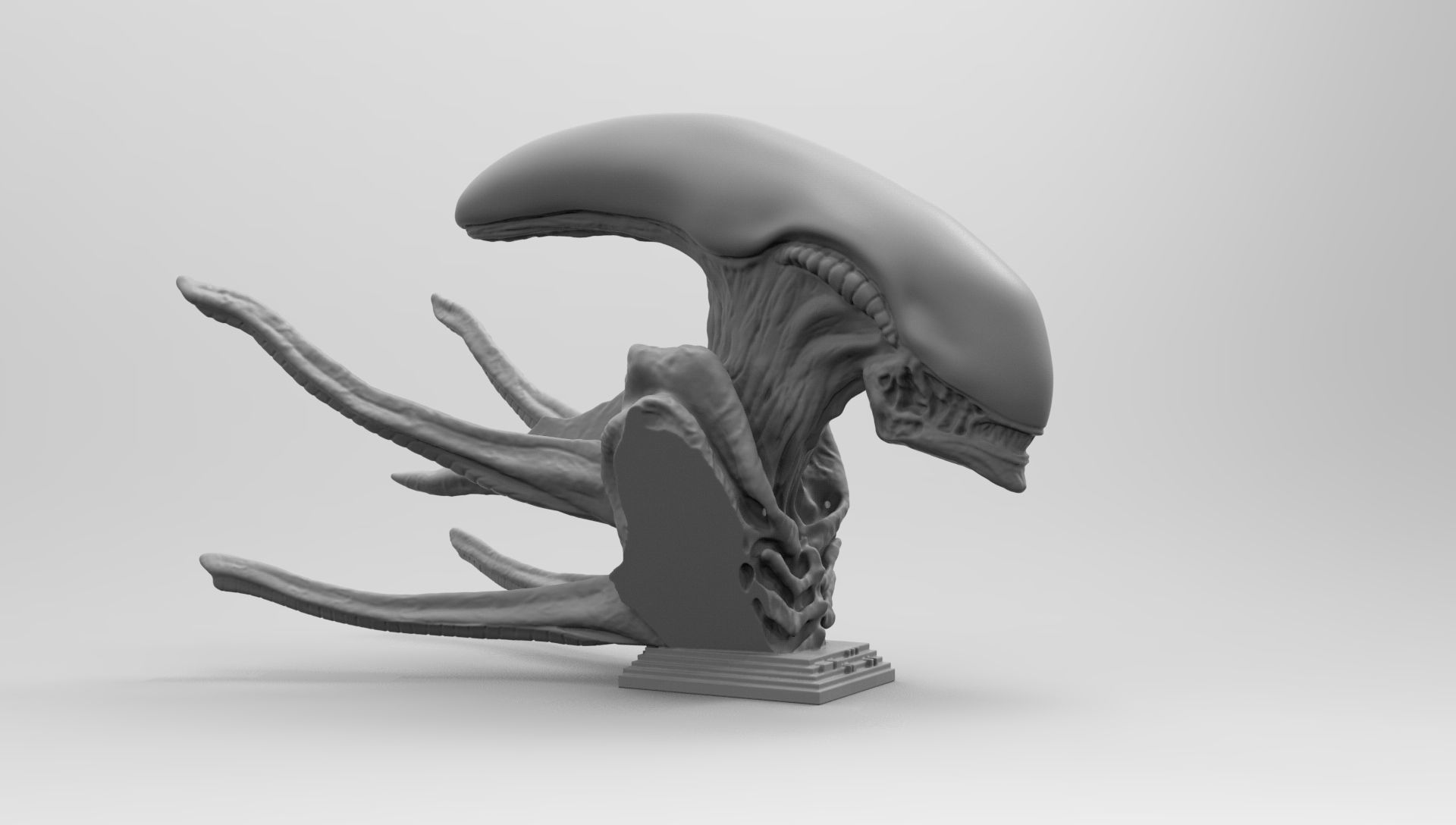 Scout Alien Xenomorph Bust 3D Printing model 3D print model_67