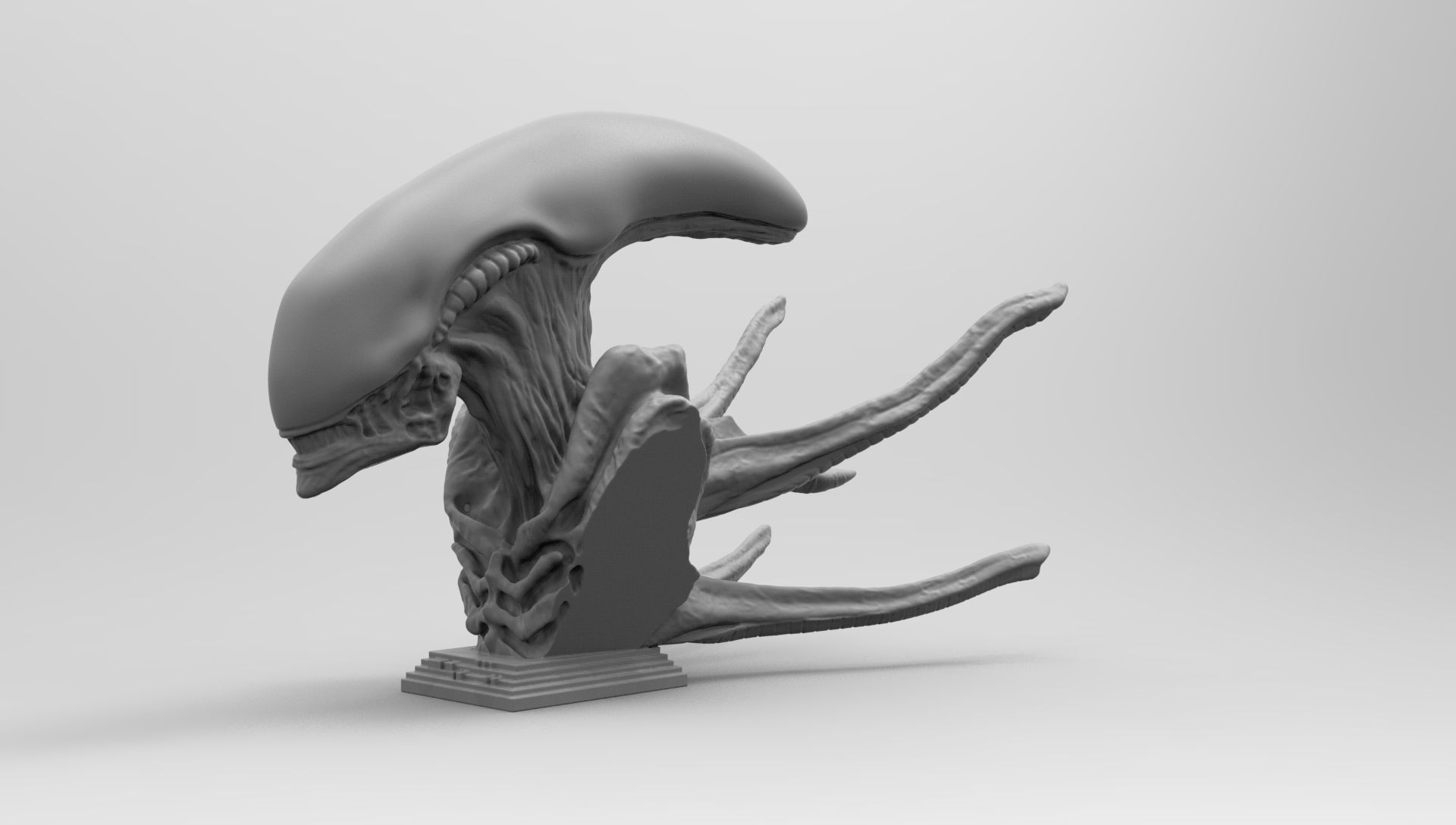 Scout Alien Xenomorph Bust 3D Printing model 3D print model_99