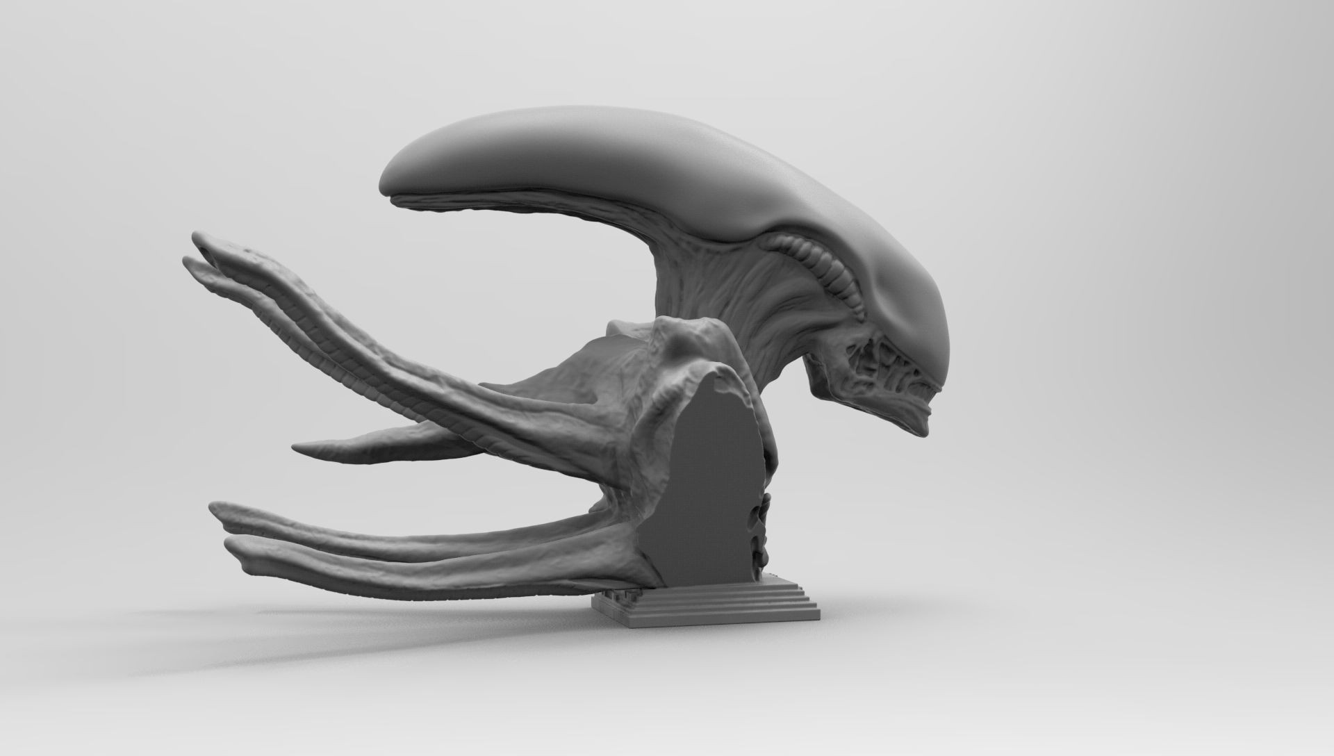 Scout Alien Xenomorph Bust 3D Printing model 3D print model_47