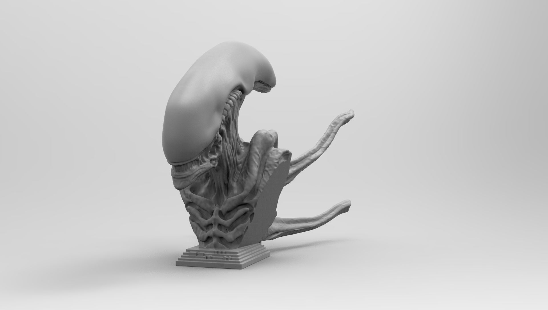 Scout Alien Xenomorph Bust 3D Printing model 3D print model_89