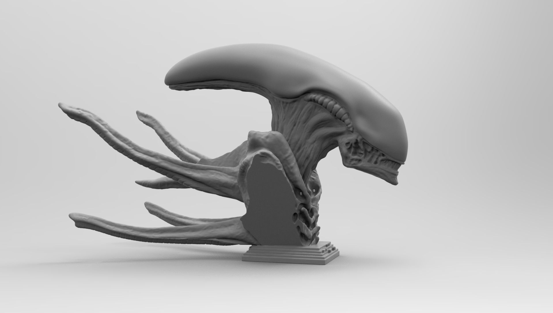 Scout Alien Xenomorph Bust 3D Printing model 3D print model_61