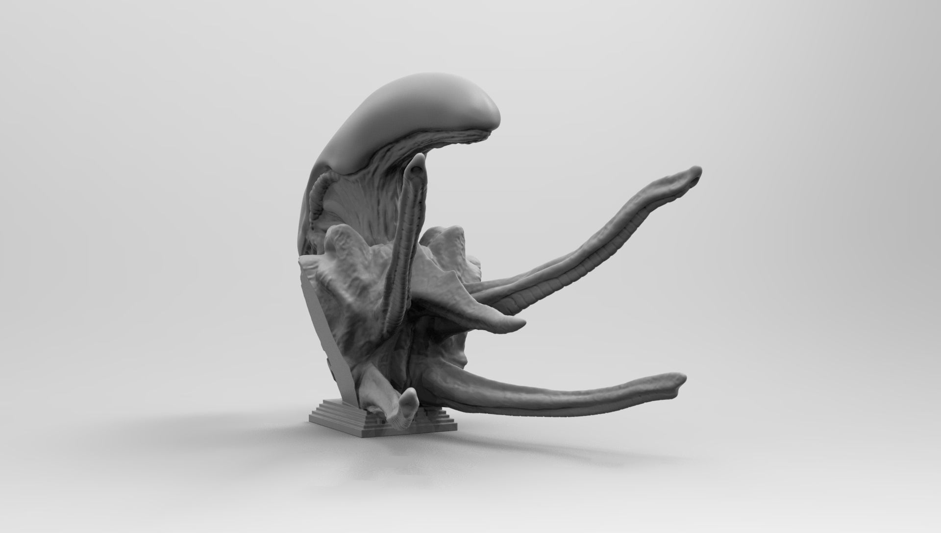Scout Alien Xenomorph Bust 3D Printing model 3D print model_14