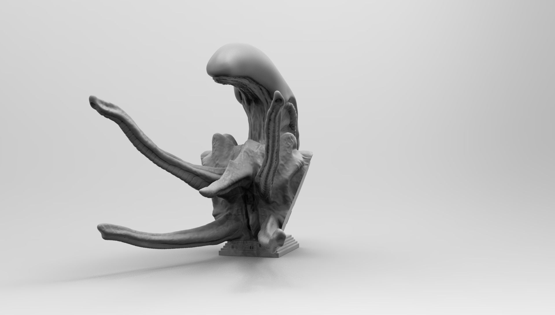 Scout Alien Xenomorph Bust 3D Printing model 3D print model_30