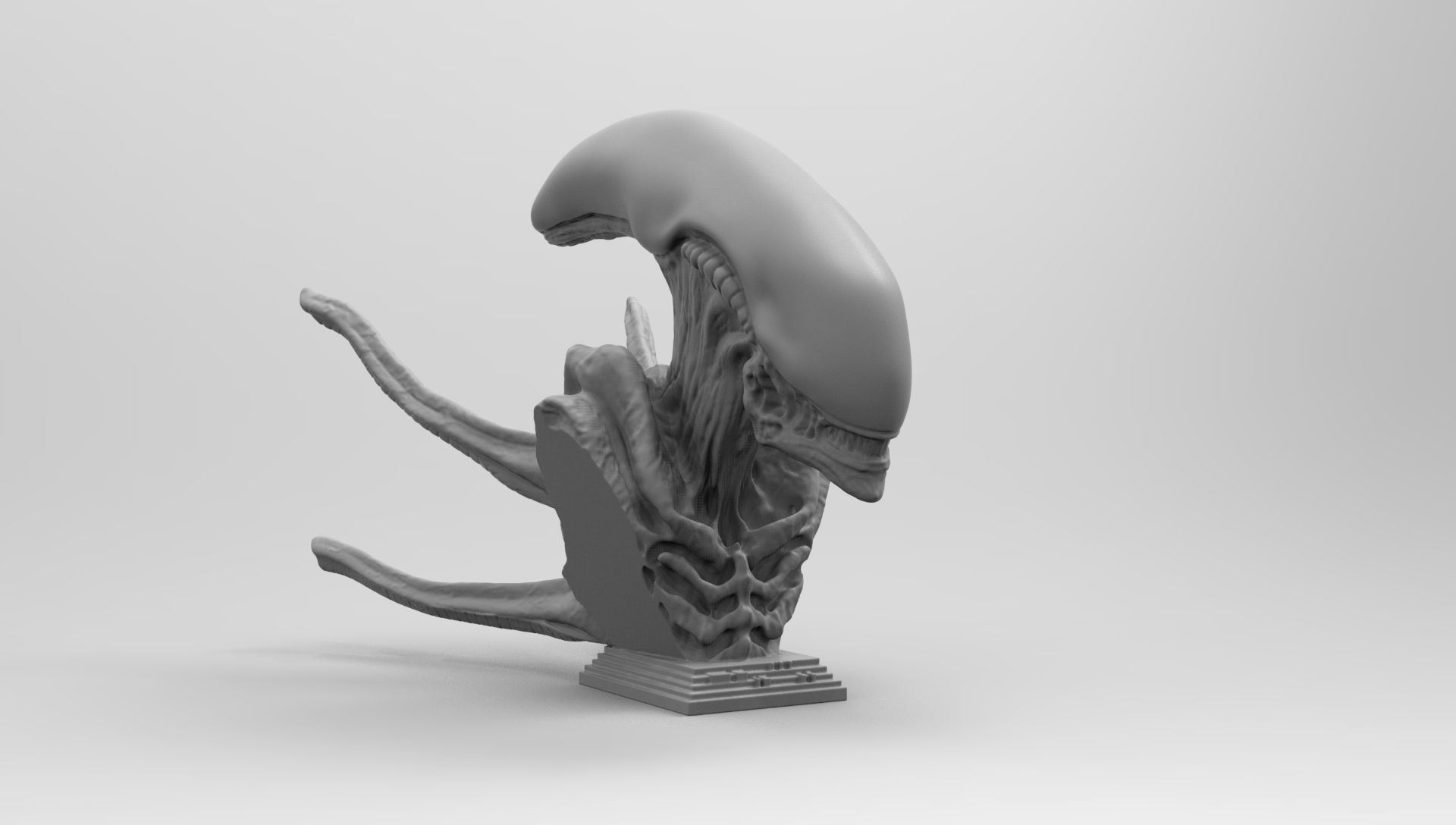 Scout Alien Xenomorph Bust 3D Printing model 3D print model_71