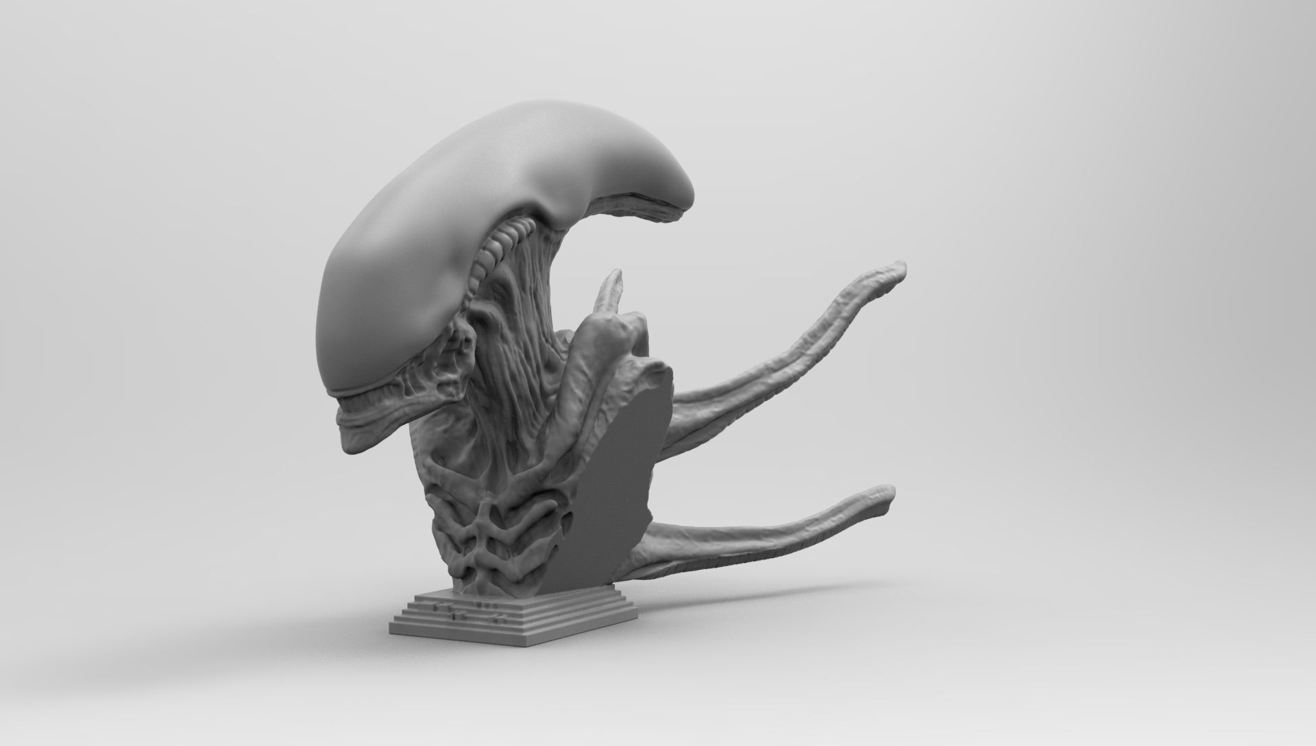 Scout Alien Xenomorph Bust 3D Printing model 3D print model_100