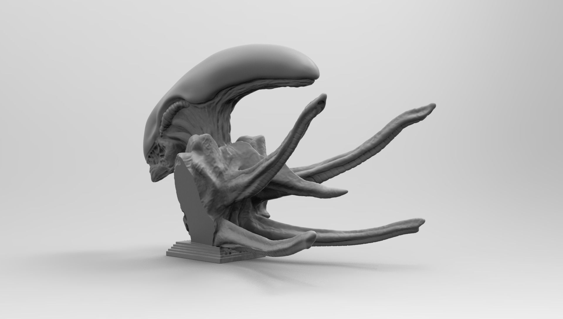 Scout Alien Xenomorph Bust 3D Printing model 3D print model_8