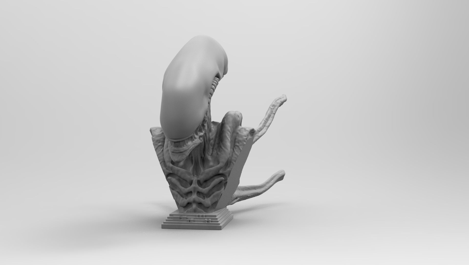 Scout Alien Xenomorph Bust 3D Printing model 3D print model_92