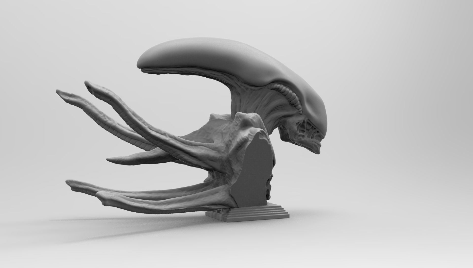 Scout Alien Xenomorph Bust 3D Printing model 3D print model_48