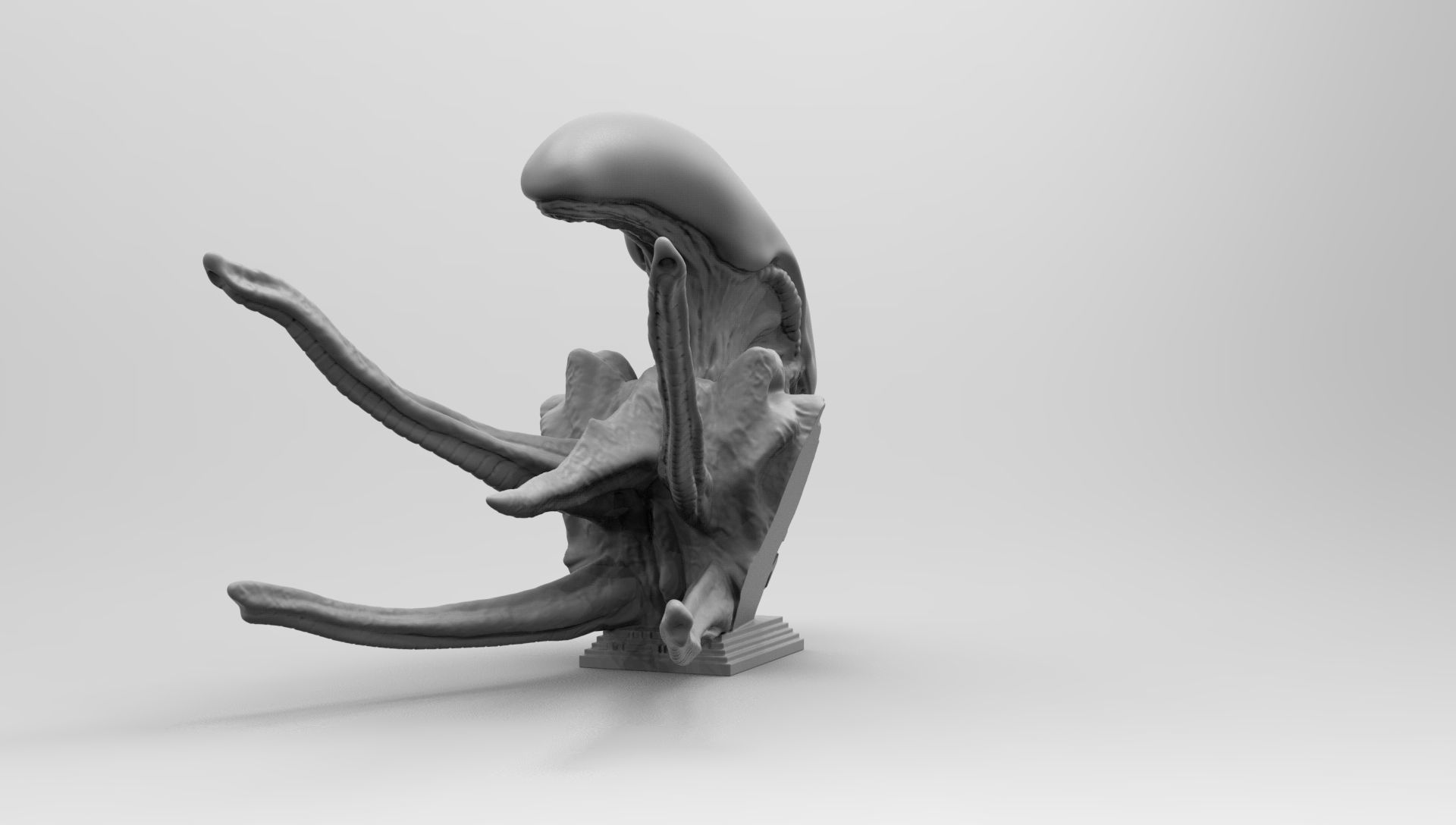 Scout Alien Xenomorph Bust 3D Printing model 3D print model_32