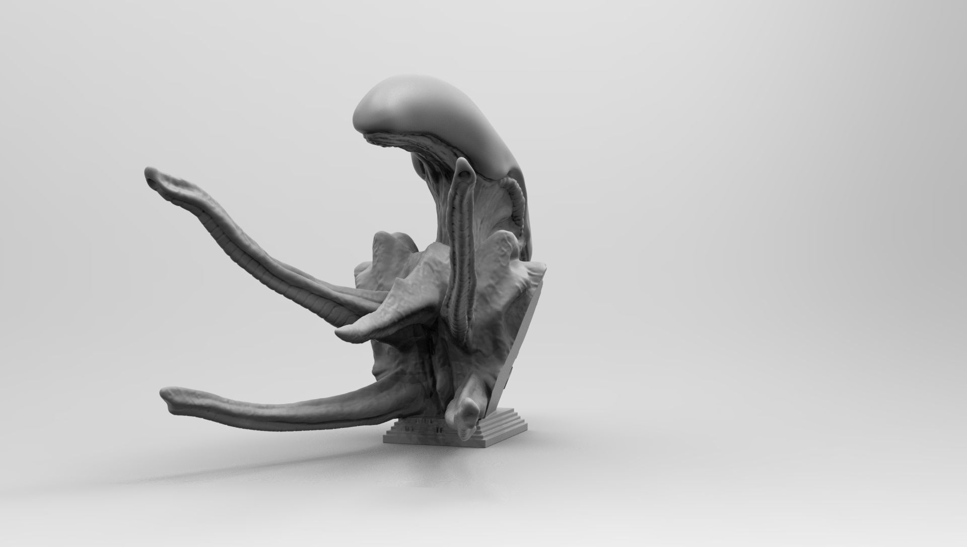 Scout Alien Xenomorph Bust 3D Printing model 3D print model_31