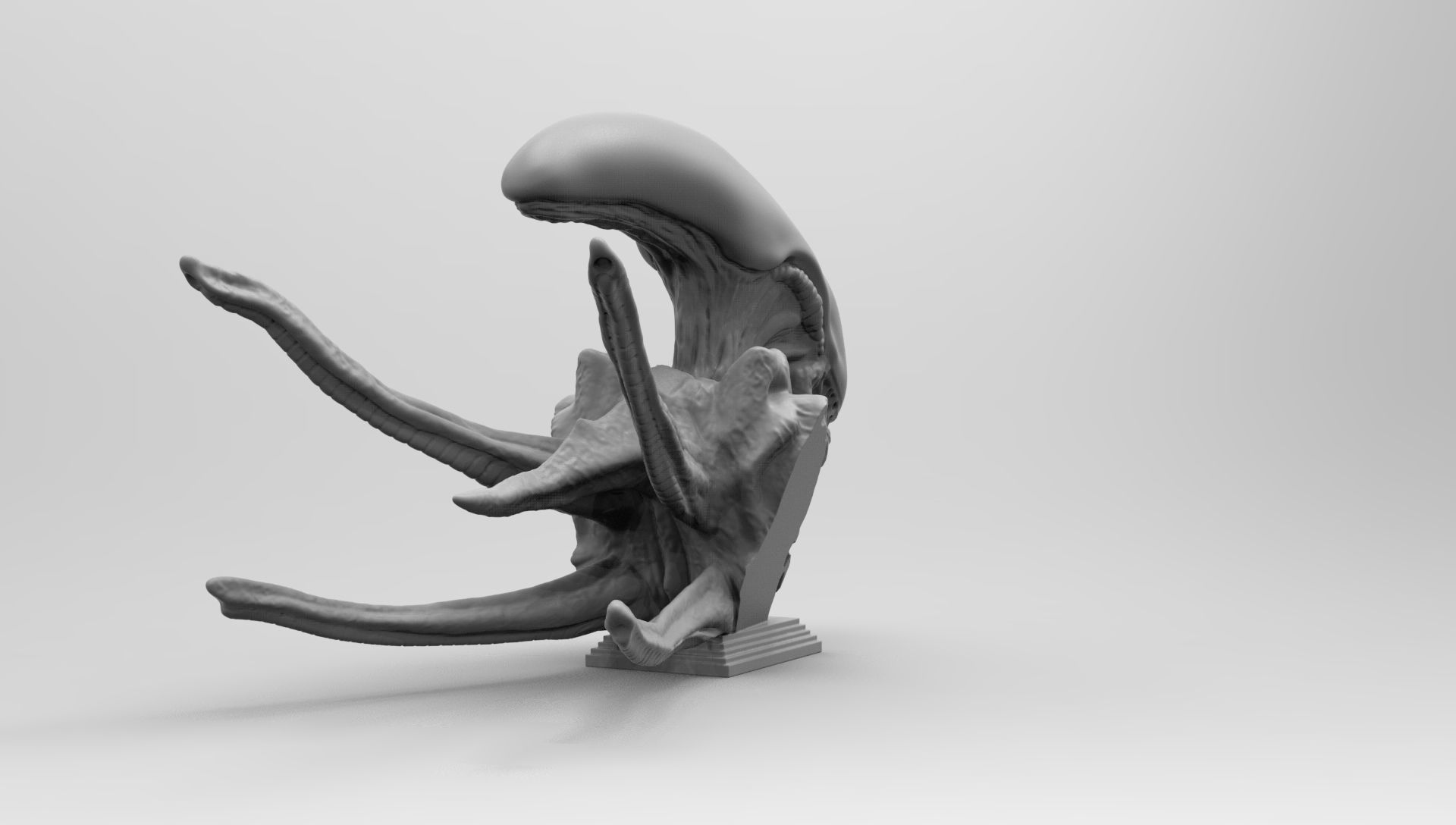 Scout Alien Xenomorph Bust 3D Printing model 3D print model_34