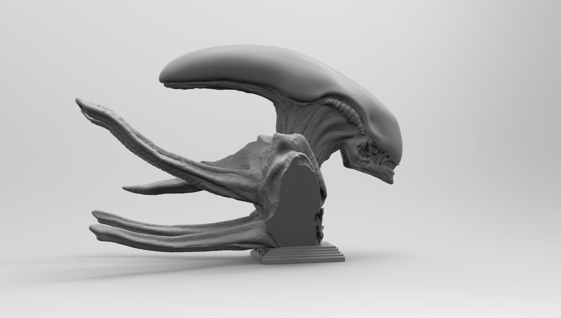 Scout Alien Xenomorph Bust 3D Printing model 3D print model_51
