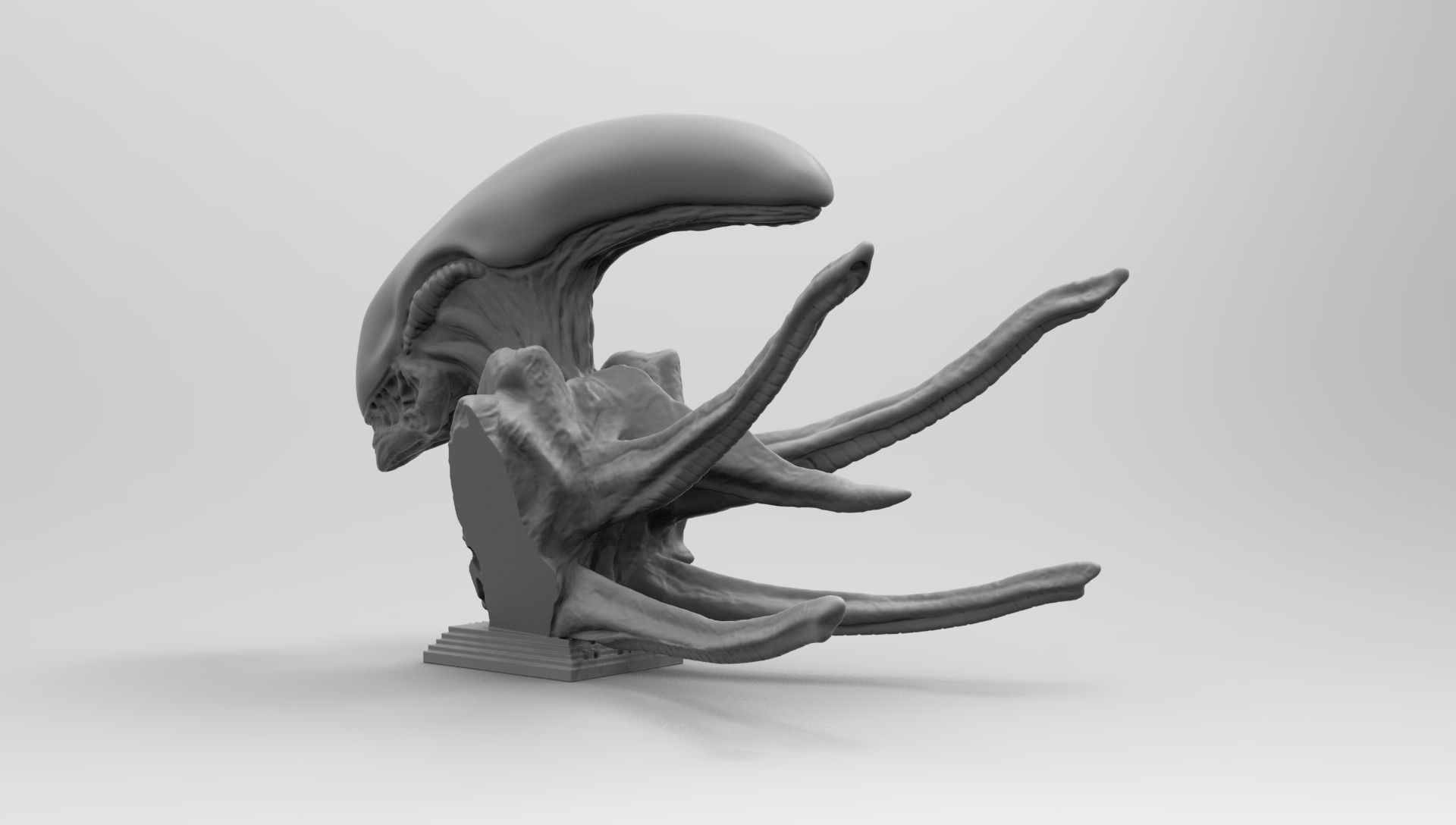 Scout Alien Xenomorph Bust 3D Printing model 3D print model_4
