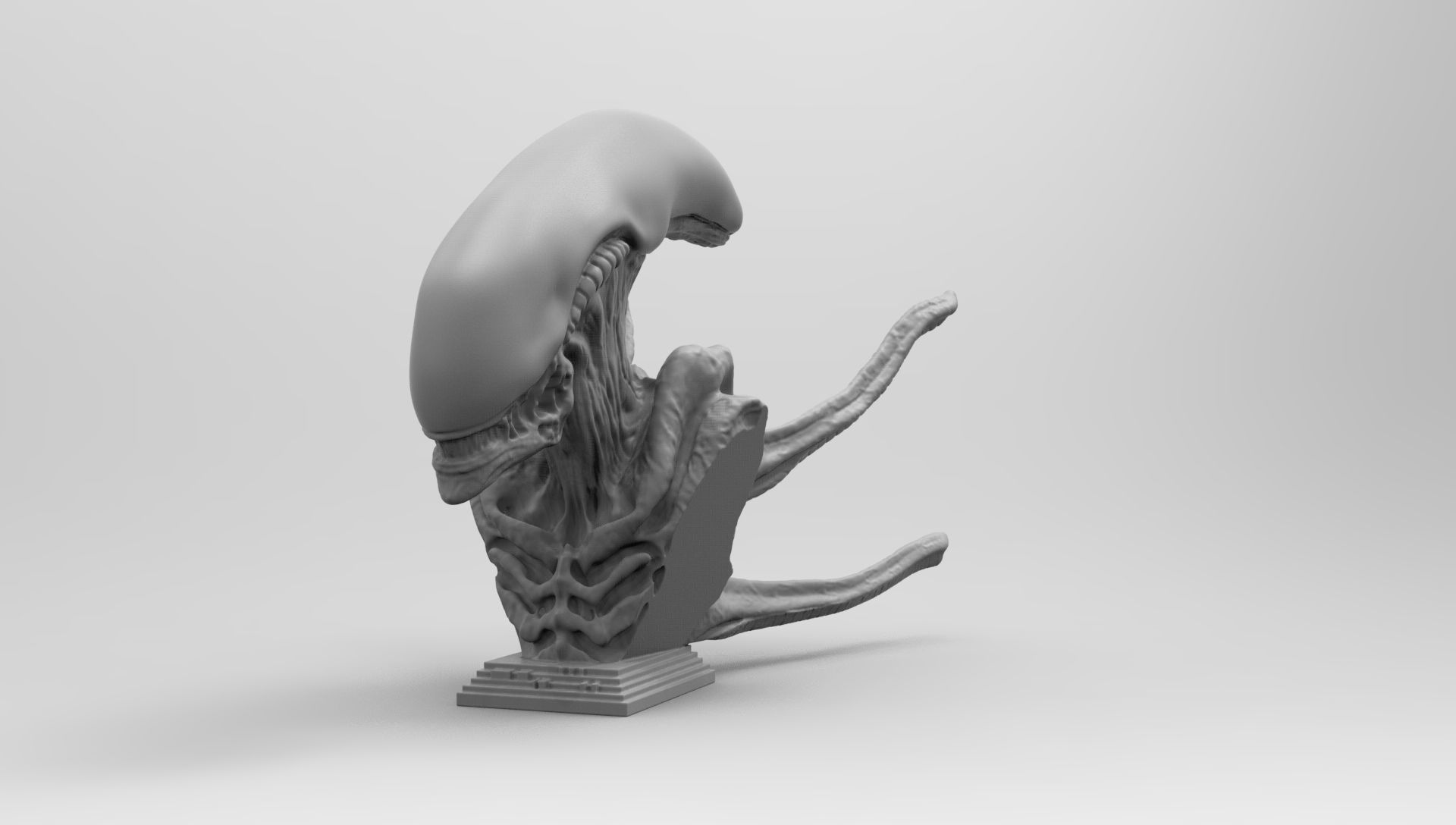 Scout Alien Xenomorph Bust 3D Printing model 3D print model_95