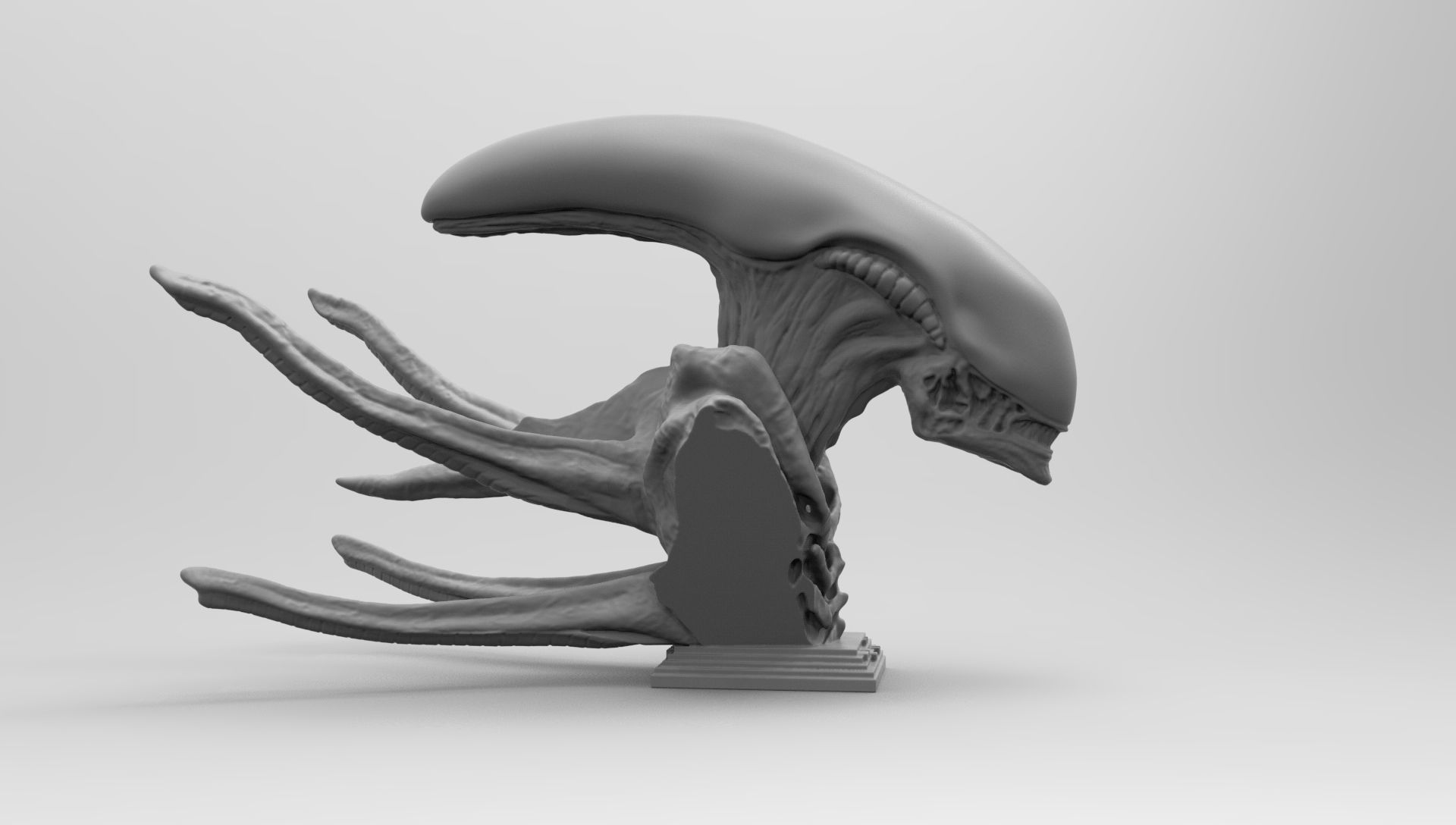 Scout Alien Xenomorph Bust 3D Printing model 3D print model_57