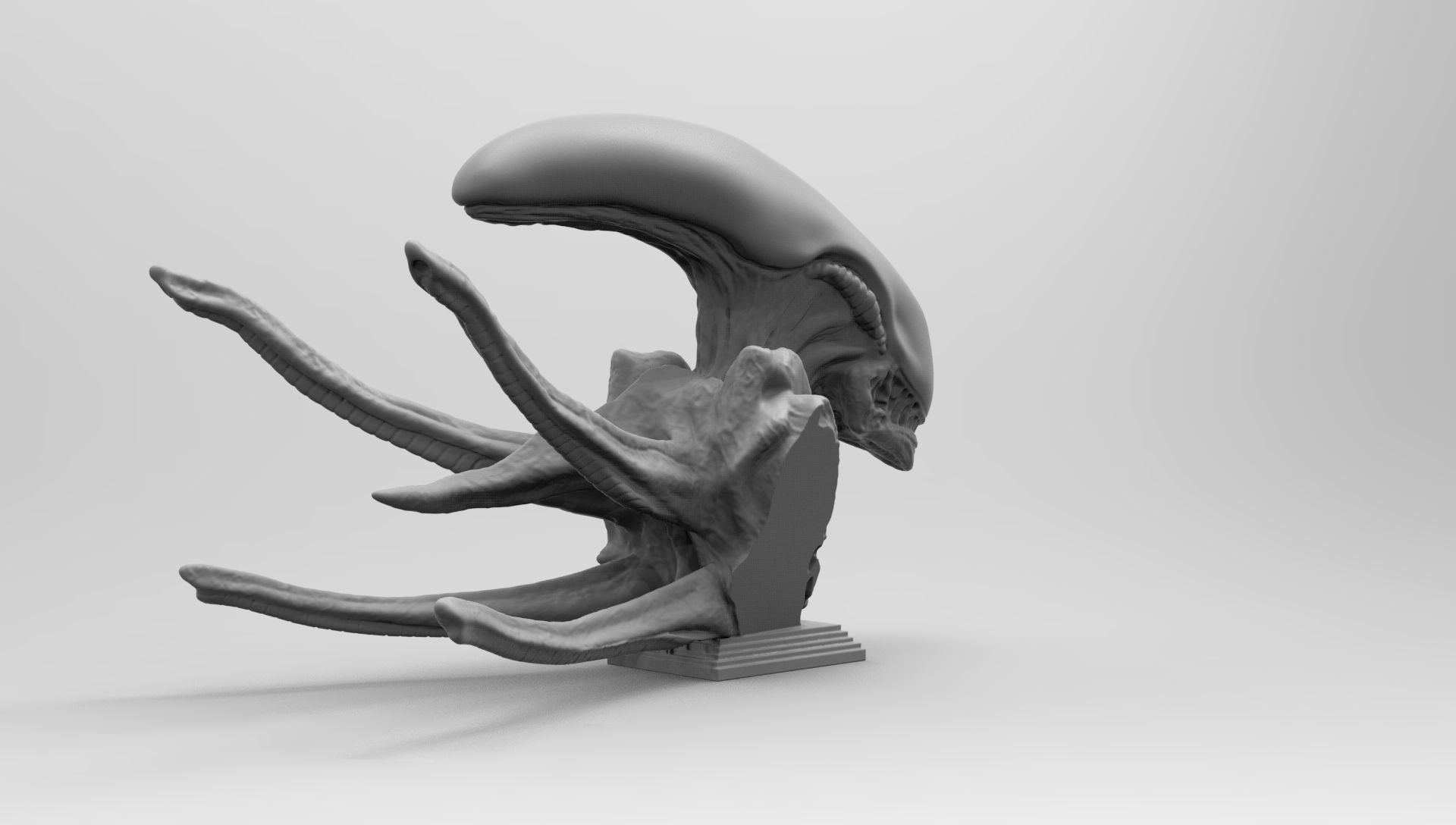 Scout Alien Xenomorph Bust 3D Printing model 3D print model_39