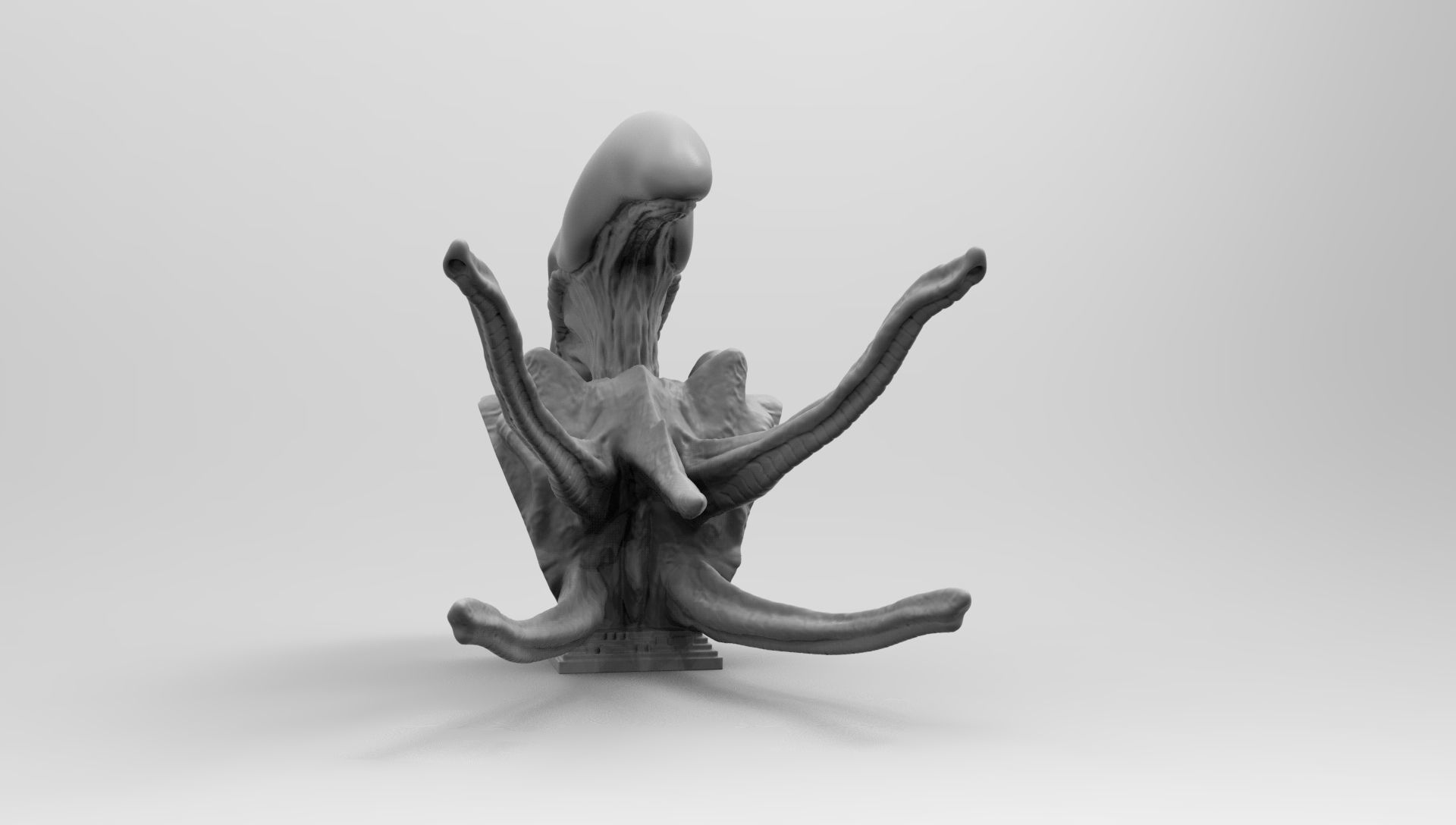 Scout Alien Xenomorph Bust 3D Printing model 3D print model_21