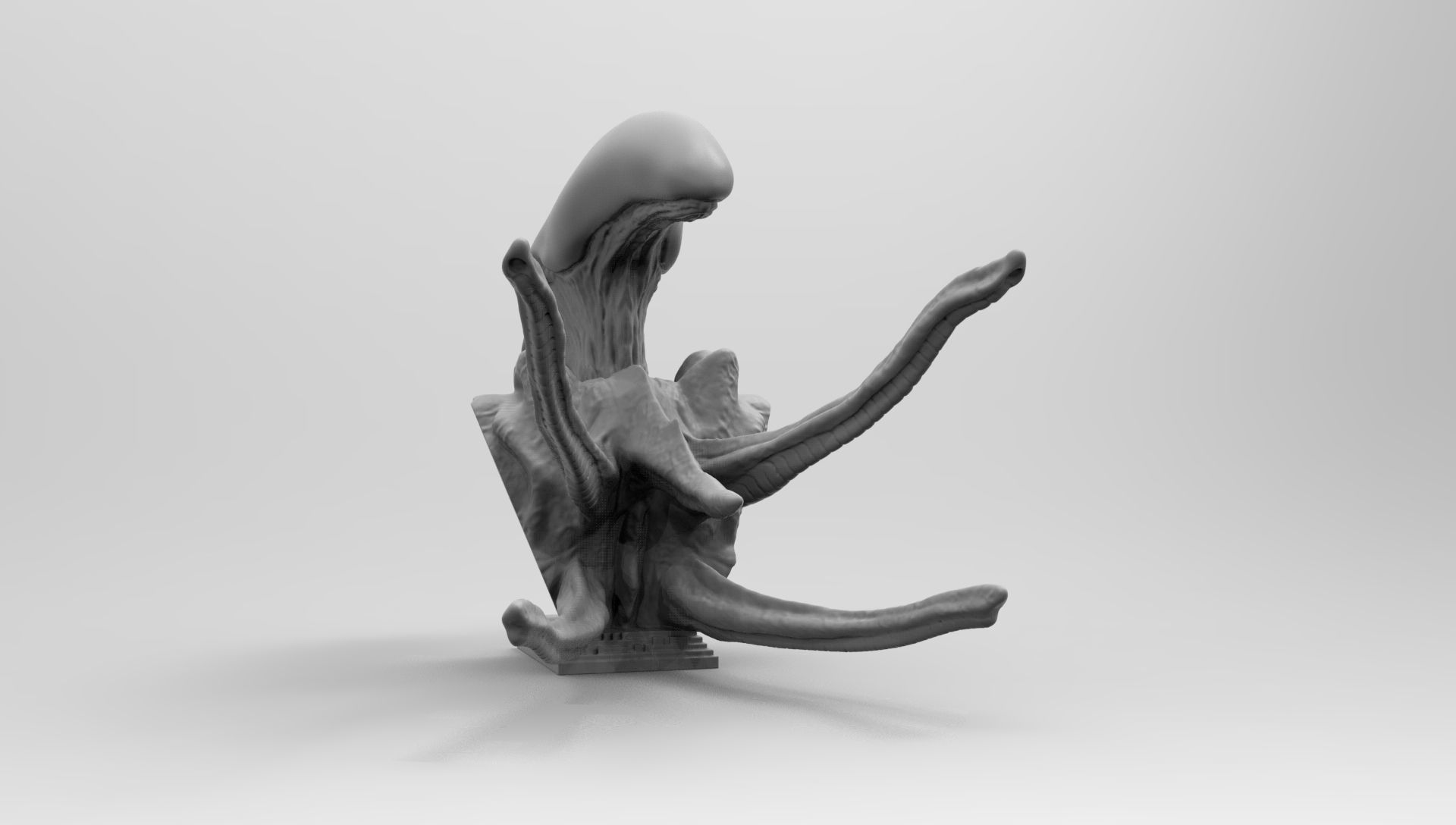 Scout Alien Xenomorph Bust 3D Printing model 3D print model_17
