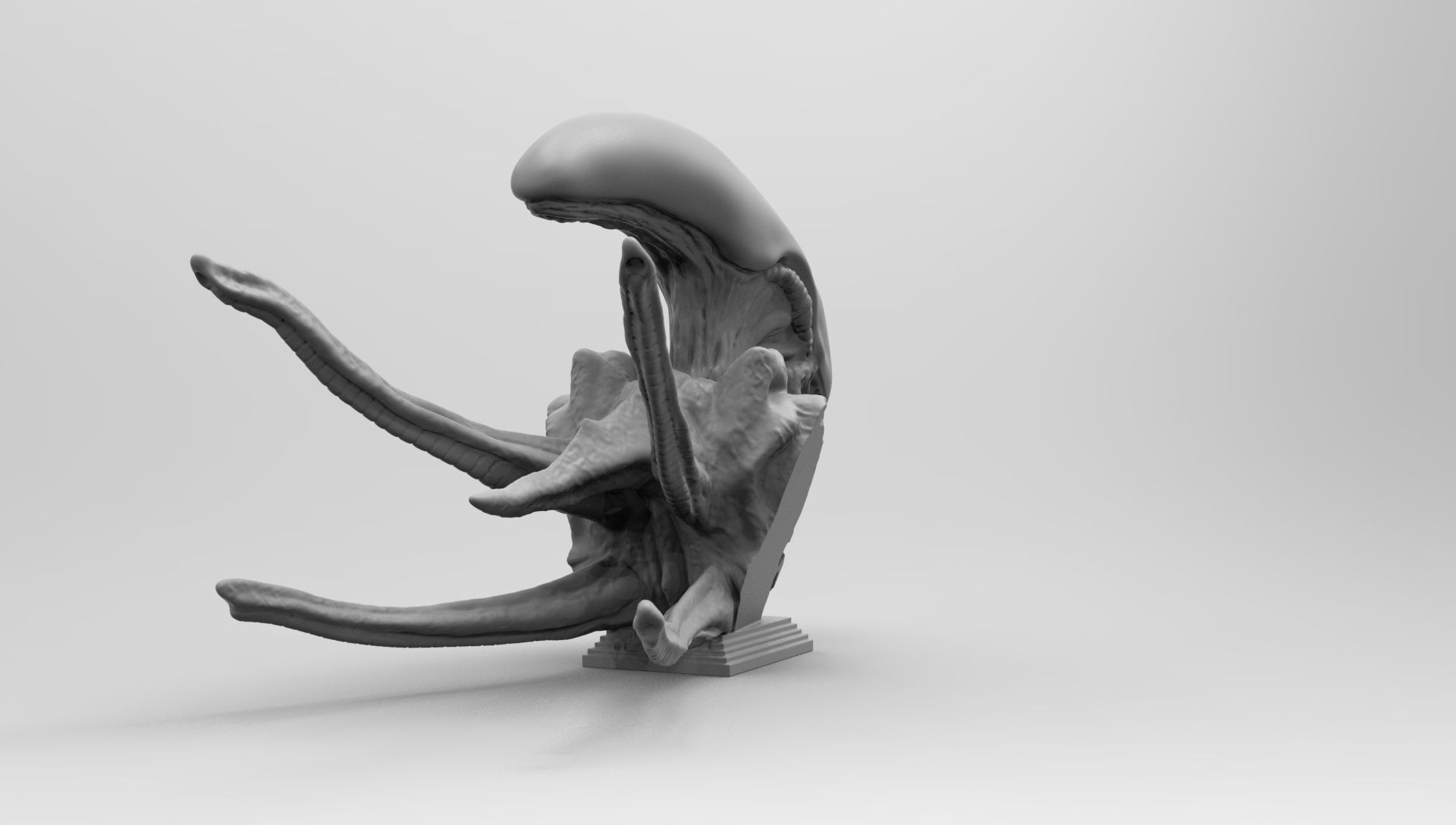 Scout Alien Xenomorph Bust 3D Printing model 3D print model_33