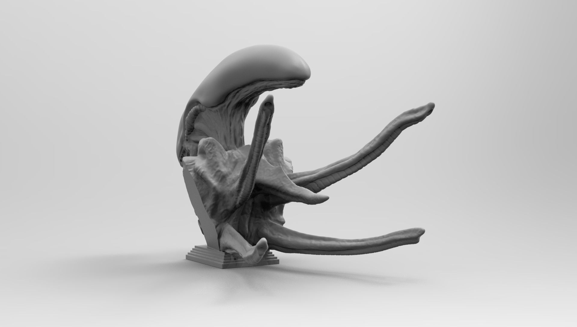 Scout Alien Xenomorph Bust 3D Printing model 3D print model_13