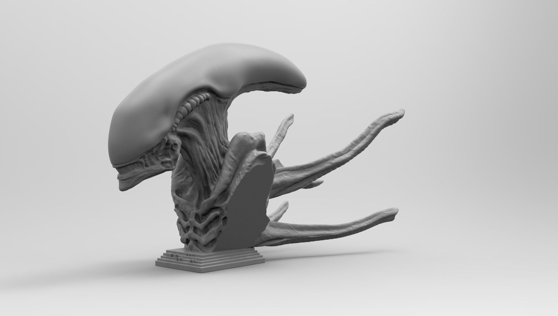 Scout Alien Xenomorph Bust 3D Printing model 3D print model_98