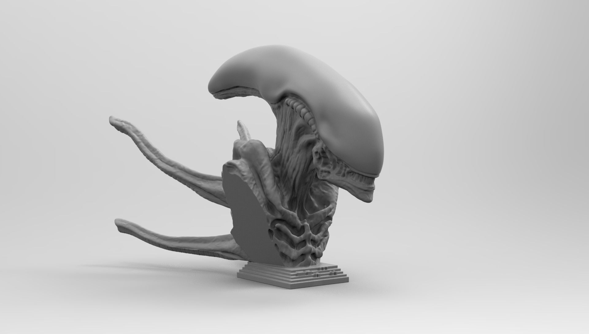Scout Alien Xenomorph Bust 3D Printing model 3D print model_73