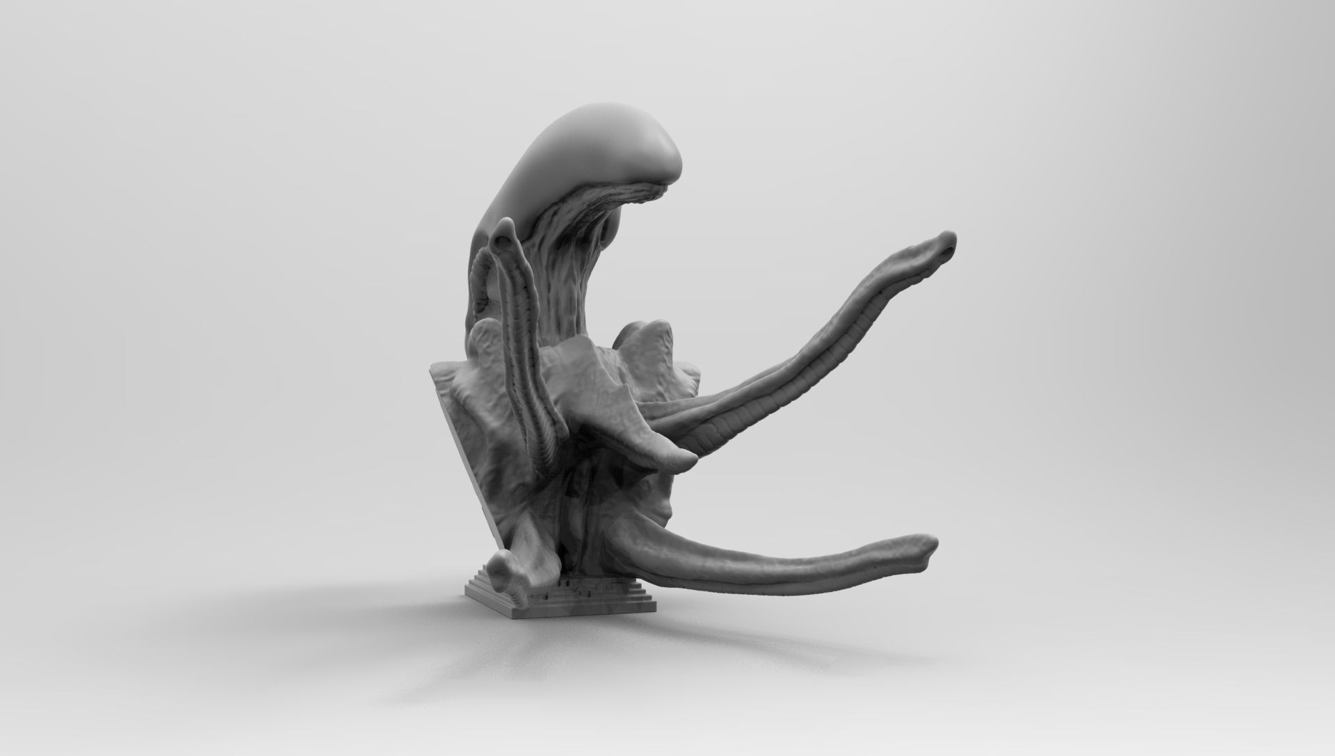 Scout Alien Xenomorph Bust 3D Printing model 3D print model_15