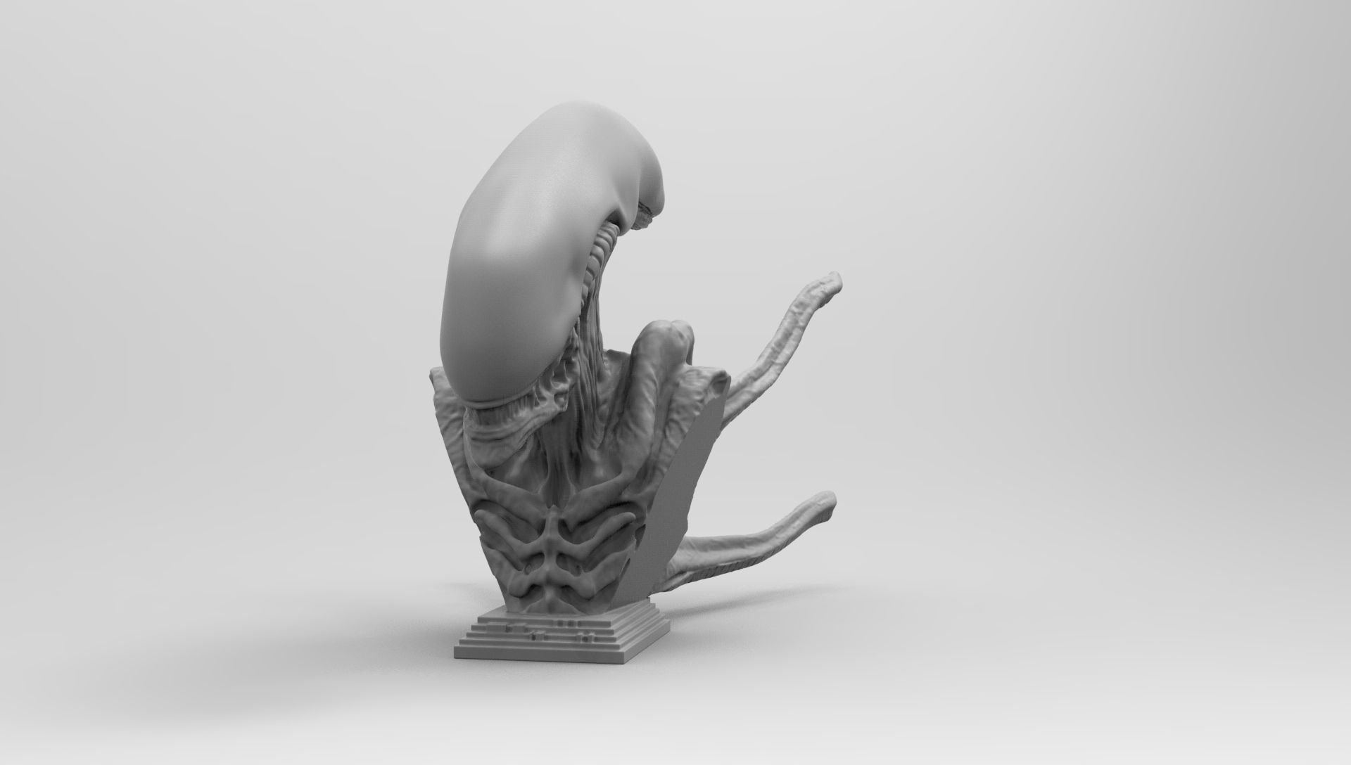 Scout Alien Xenomorph Bust 3D Printing model 3D print model_91