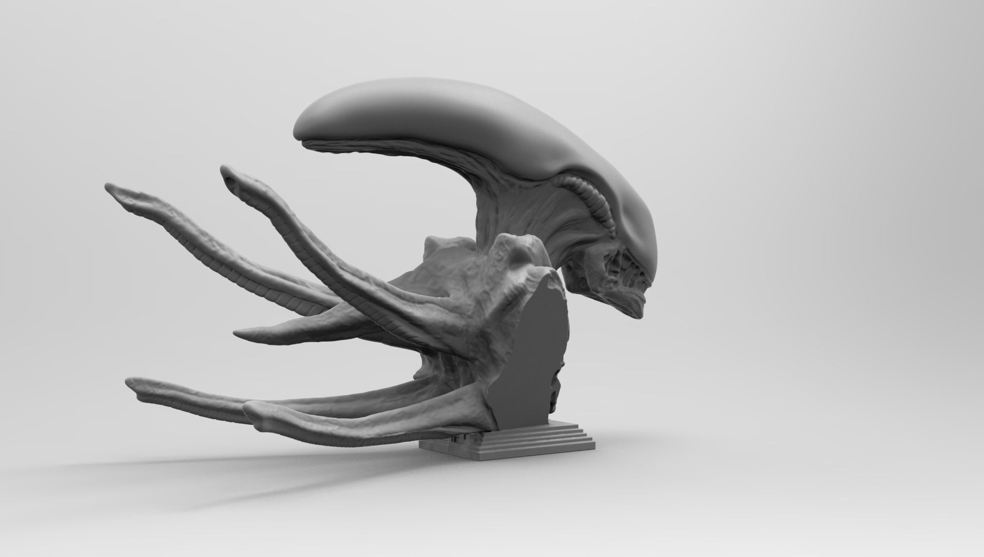 Scout Alien Xenomorph Bust 3D Printing model 3D print model_45