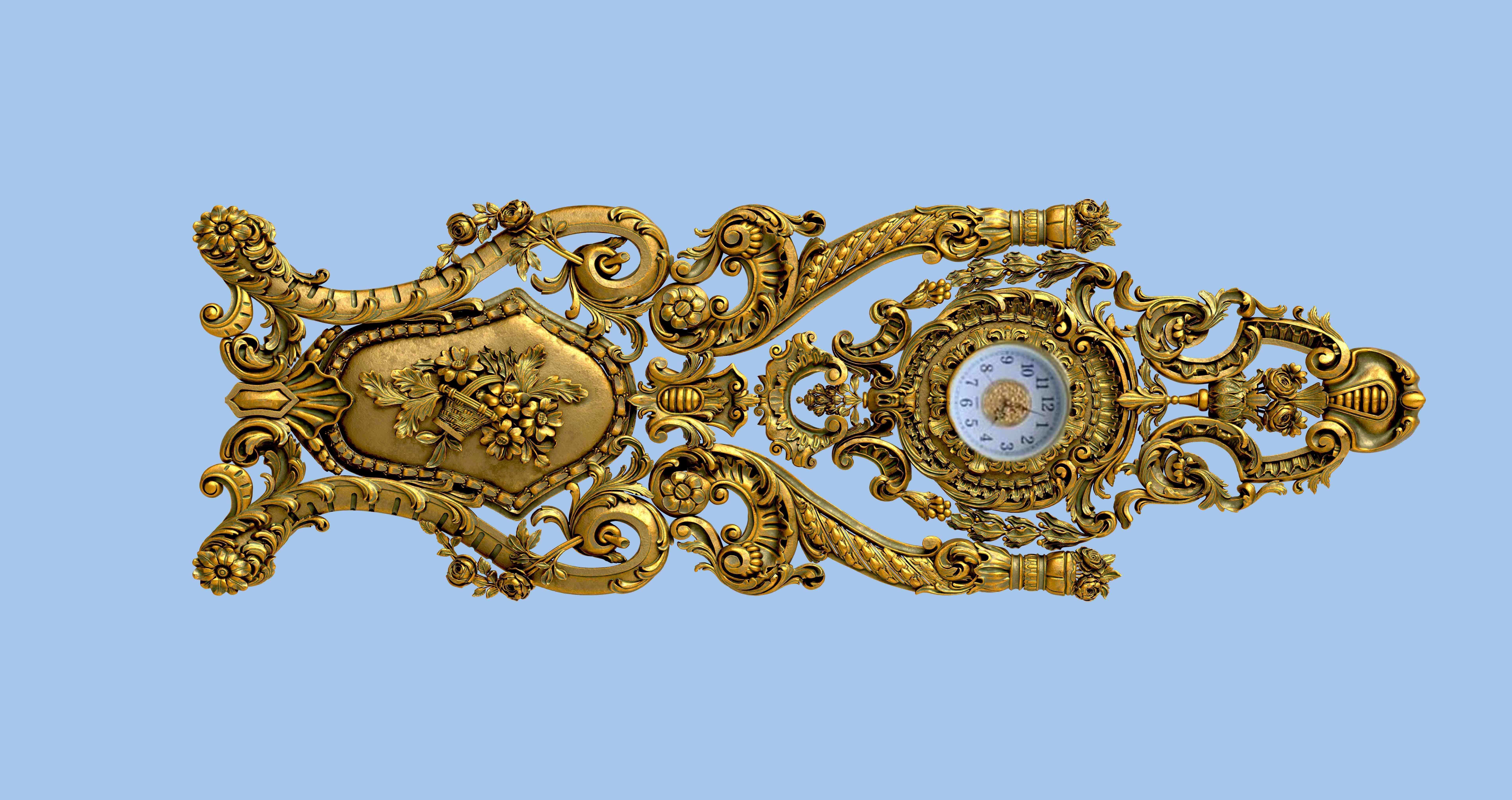 antique clock 3D print model_2