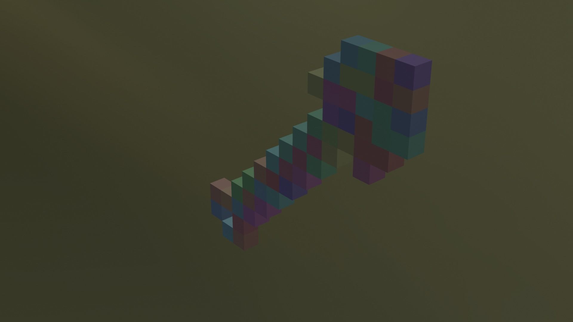 Minecraft Wooden Shovel Must Read Description Low-poly 3D model_25