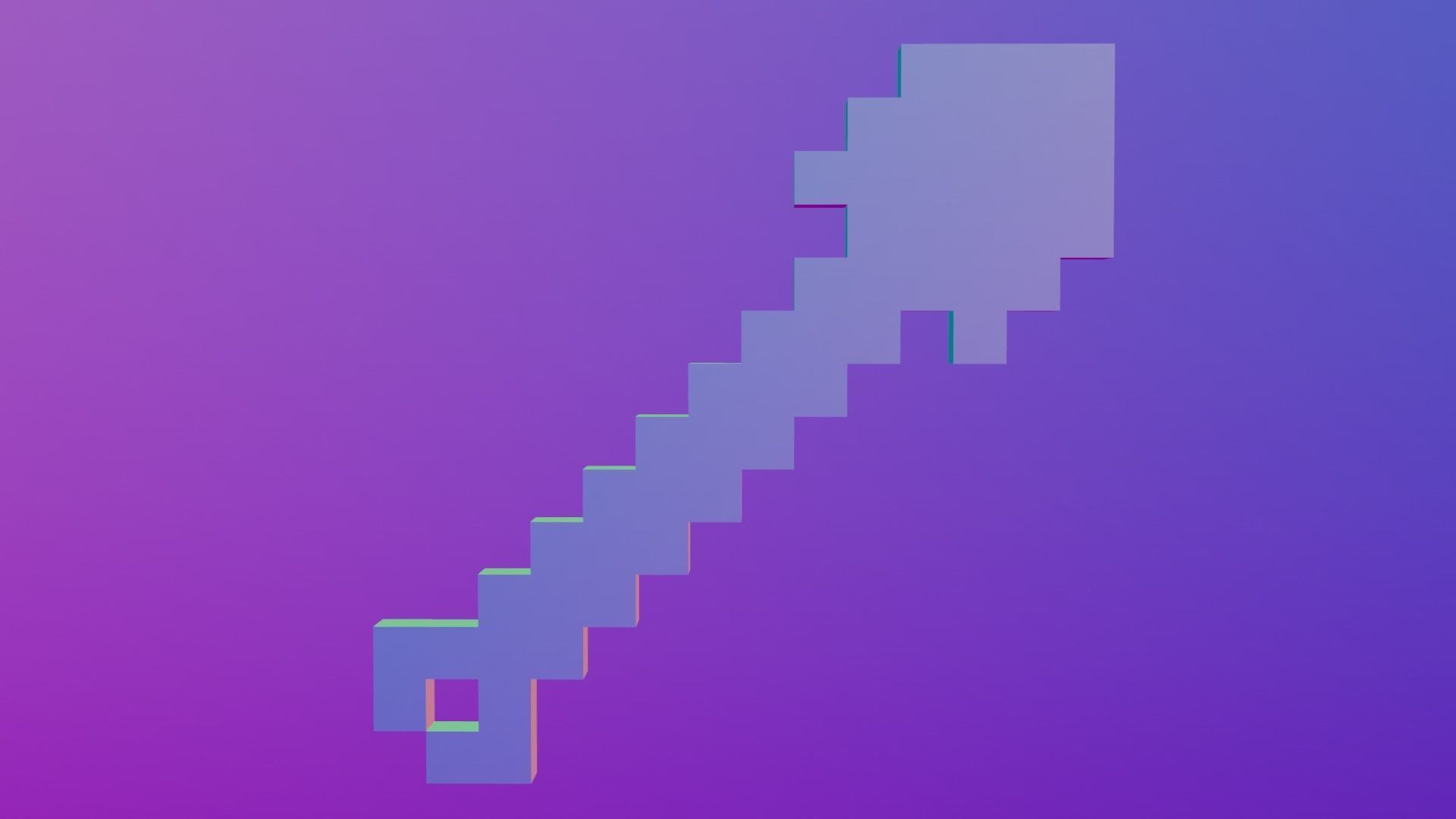 Minecraft Wooden Shovel Must Read Description Low-poly 3D model_12