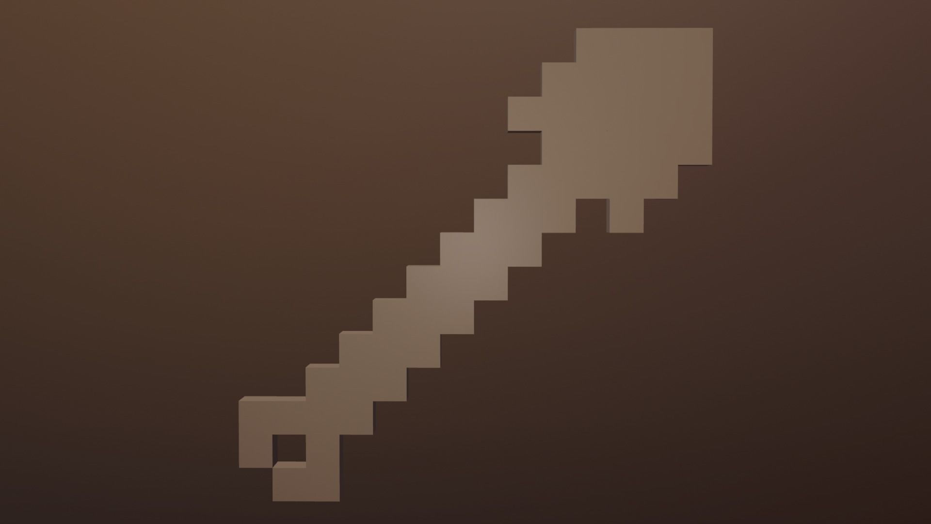 Minecraft Wooden Shovel Must Read Description Low-poly 3D model_7