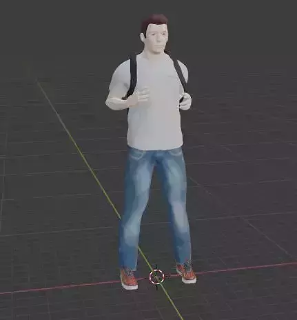 Hombre joven parado con mochila 3D print model