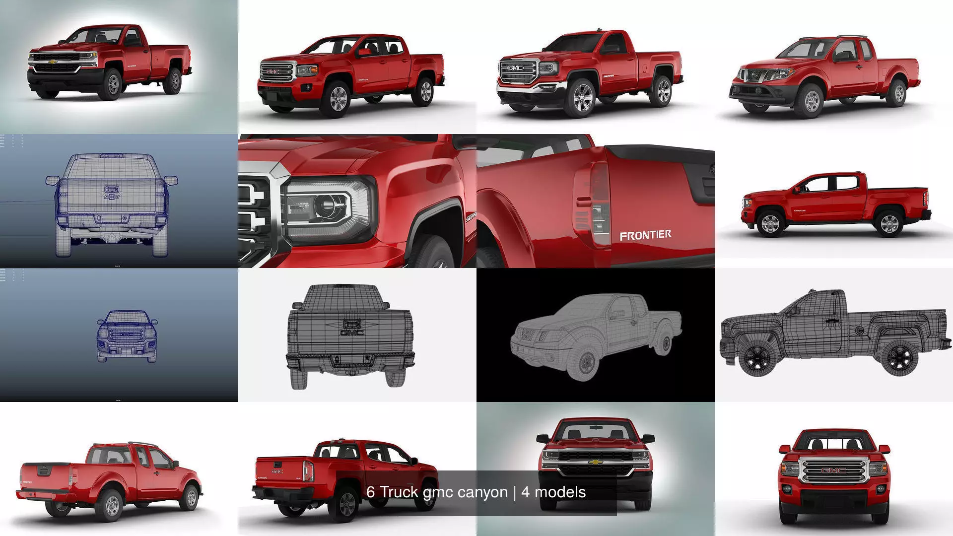 6 Truck gmc canyon 3D Model Collection_1