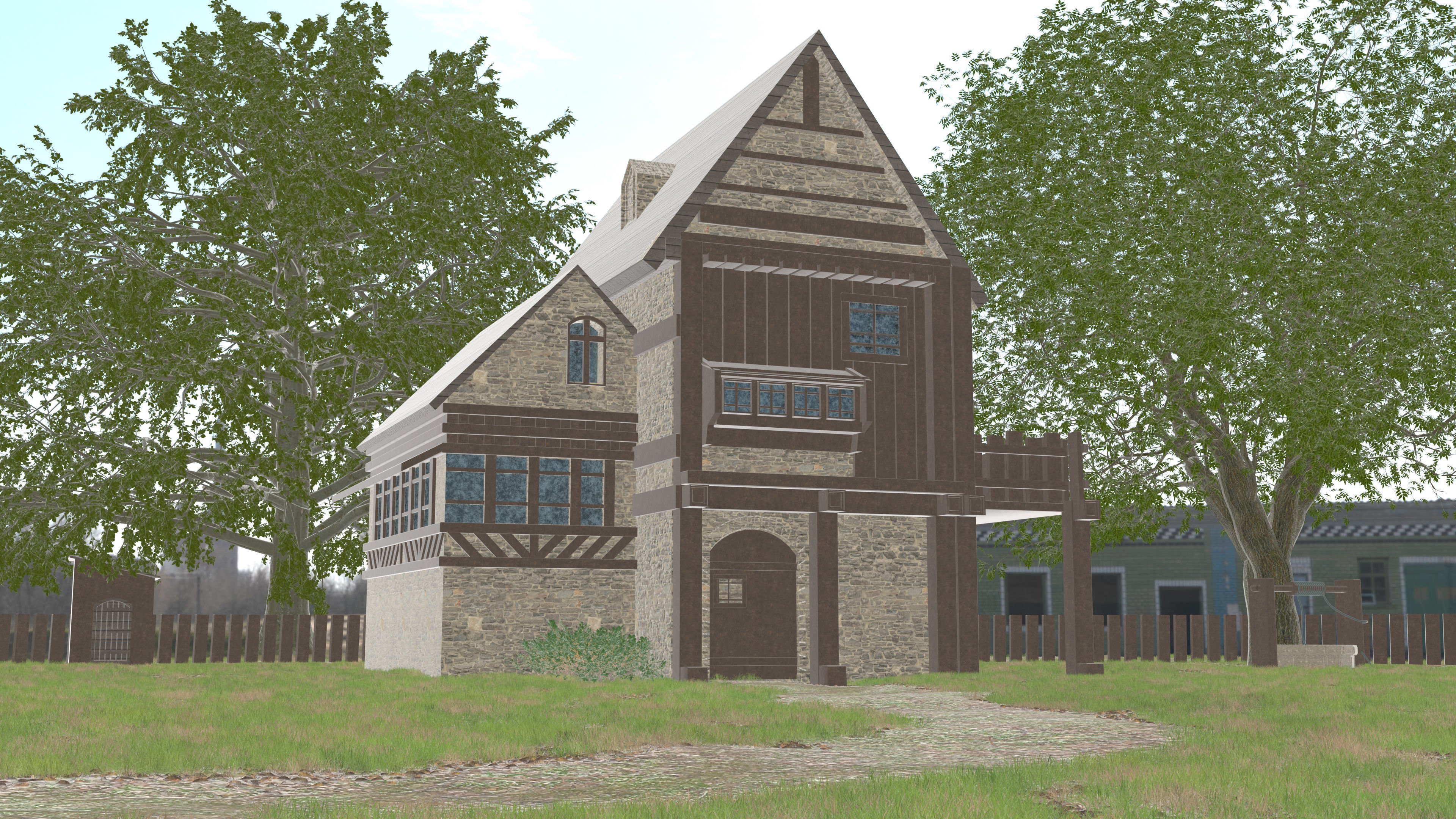 house model medieval 3D model_3