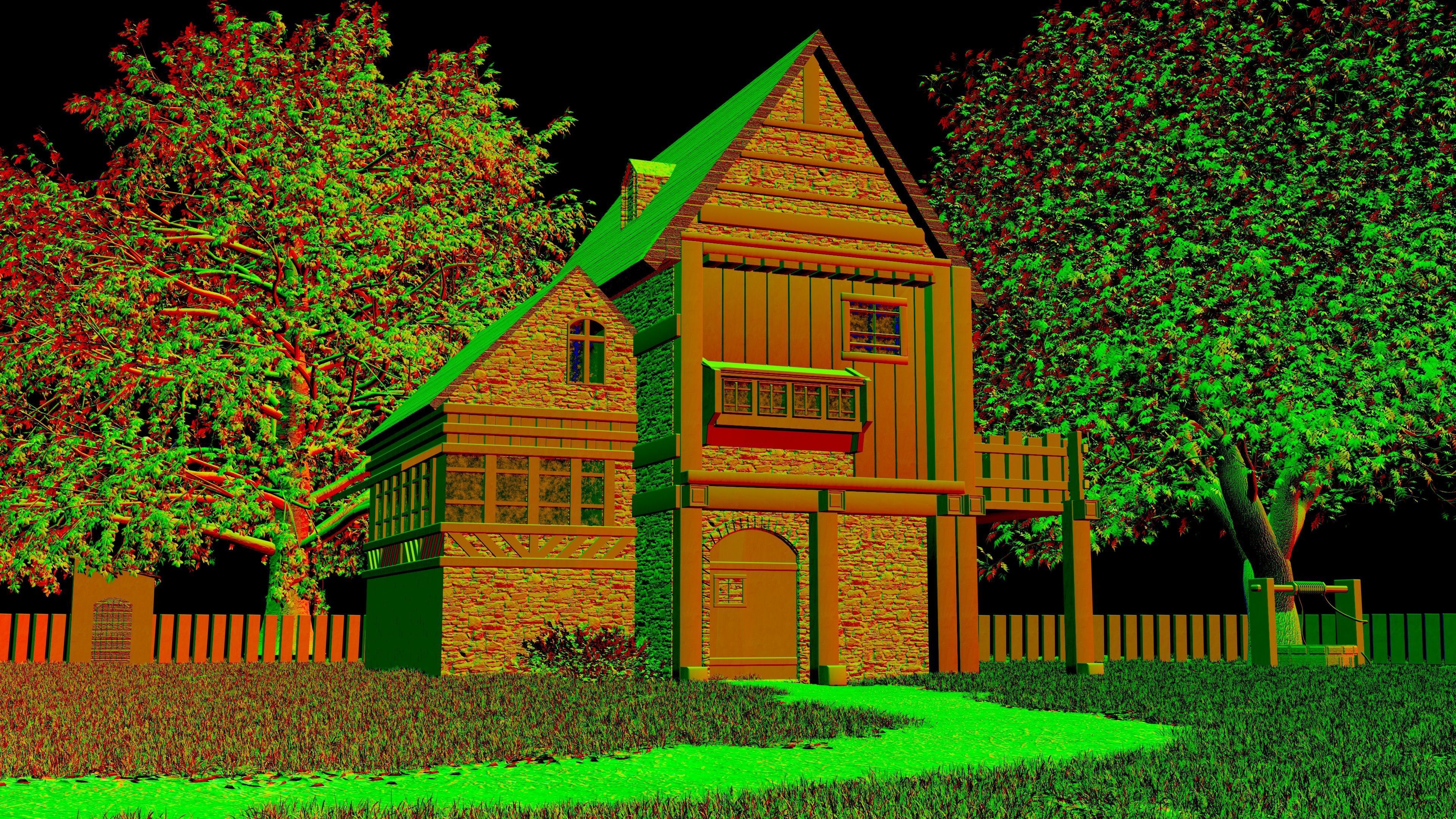 house model medieval 3D model_2