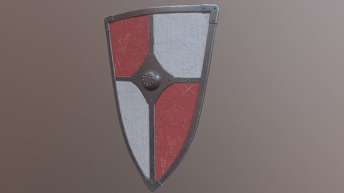 Medieval kite shield Free low-poly 3D model