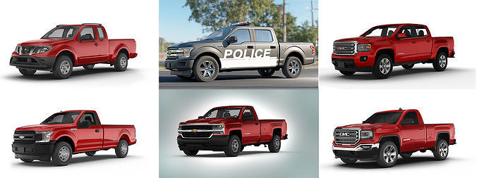 7 Cars and  6 Trucks 3D Model Collection