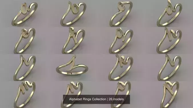 Alphabet Rings Collection 