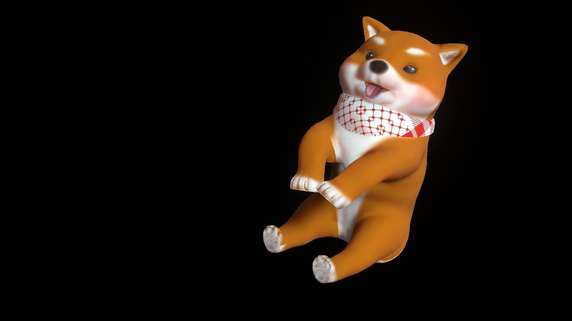 Shiba Dog Puppy Low-poly 3D model_40