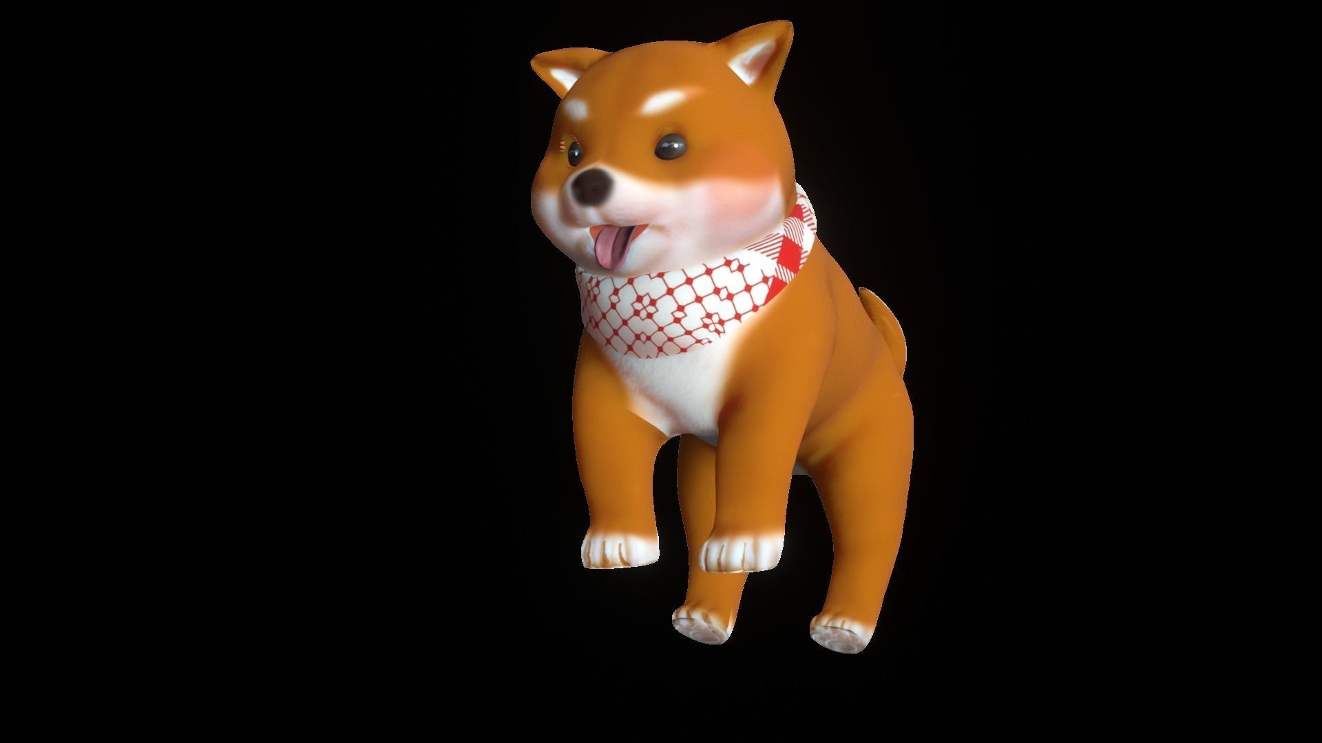 Shiba Dog Puppy Low-poly 3D model_23