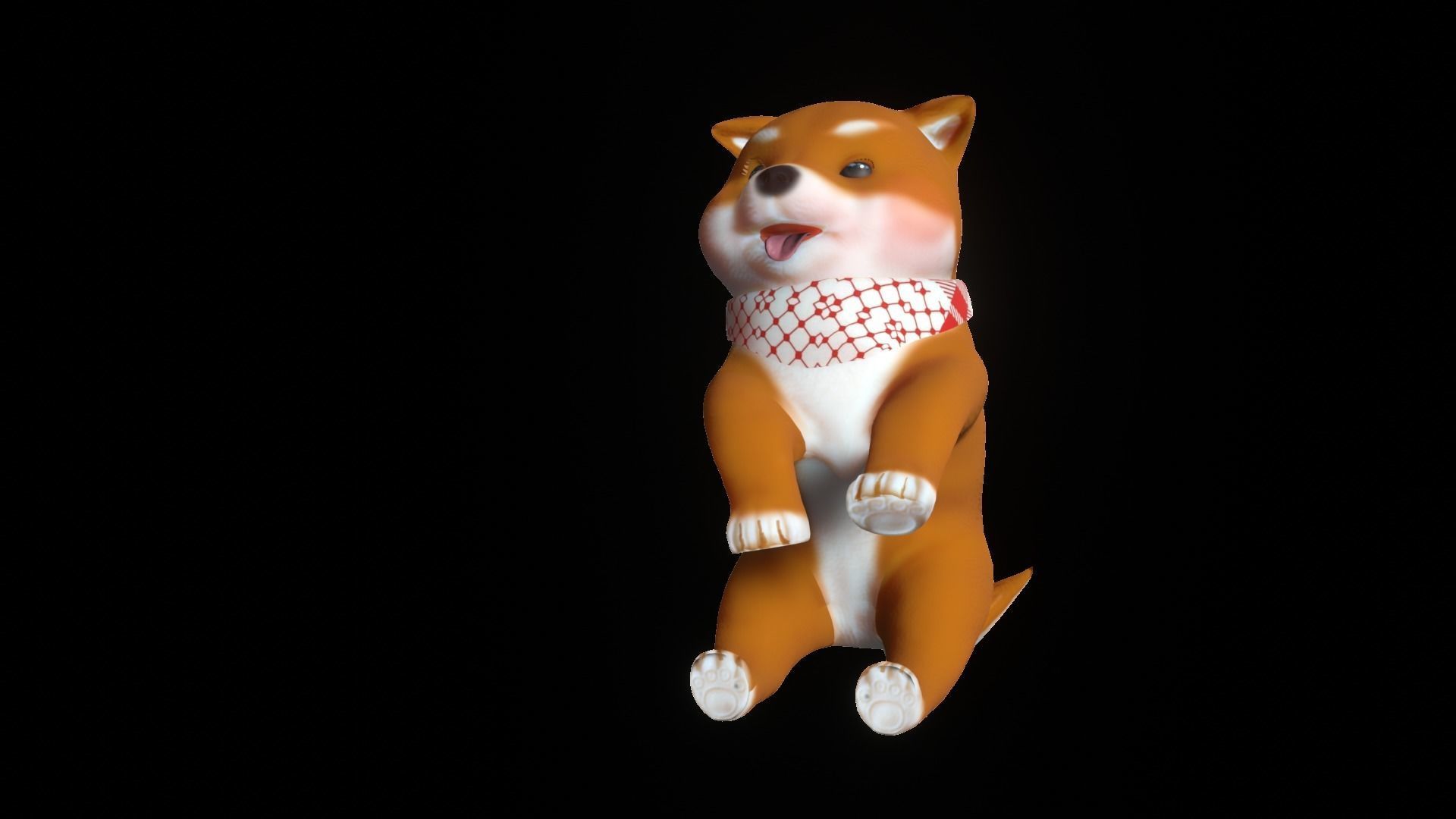 Shiba Dog Puppy Low-poly 3D model_33