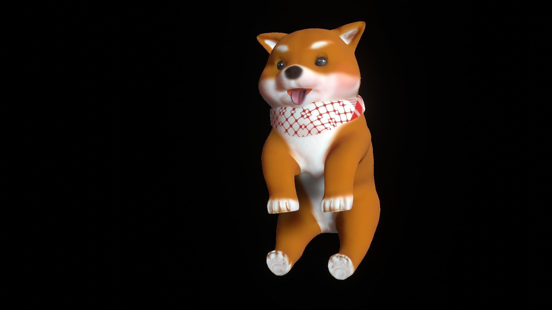 Shiba Dog Puppy Low-poly 3D model_25