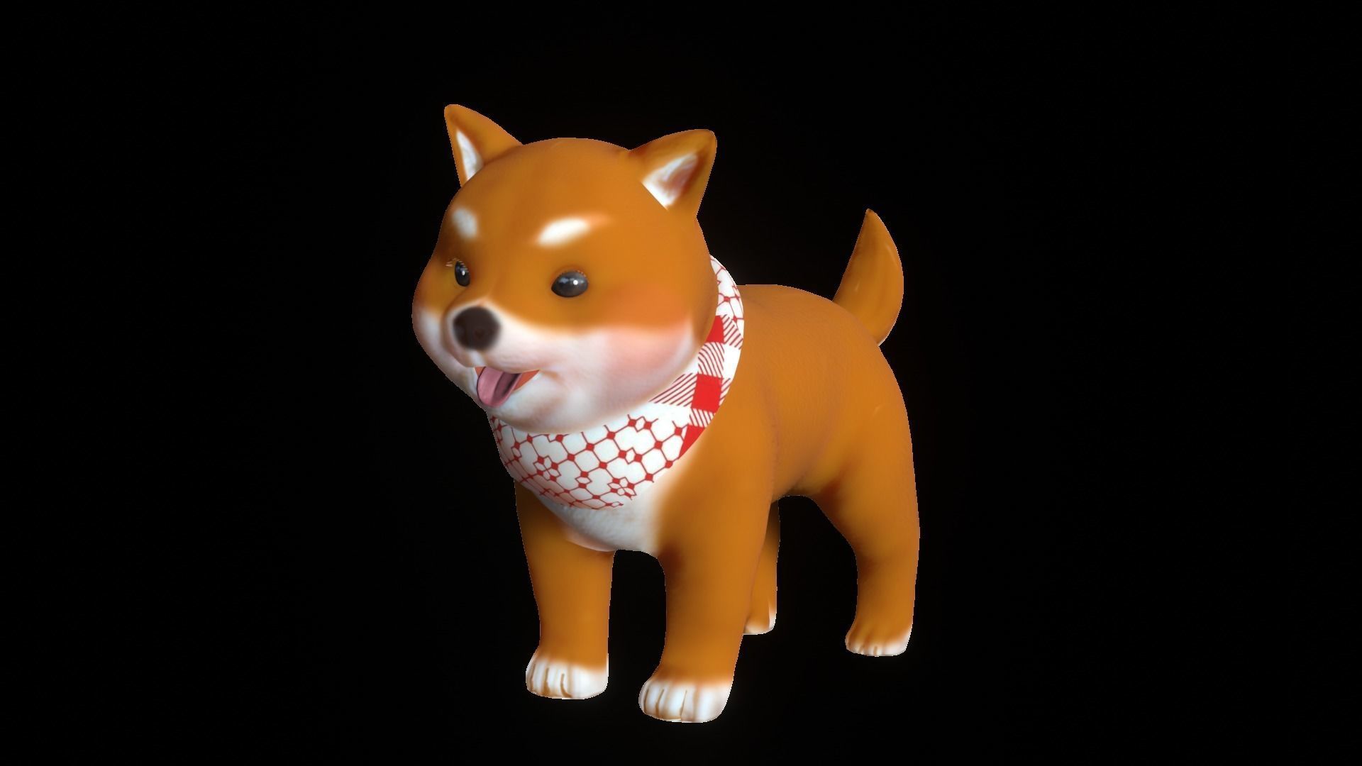 Shiba Dog Puppy Low-poly 3D model_4