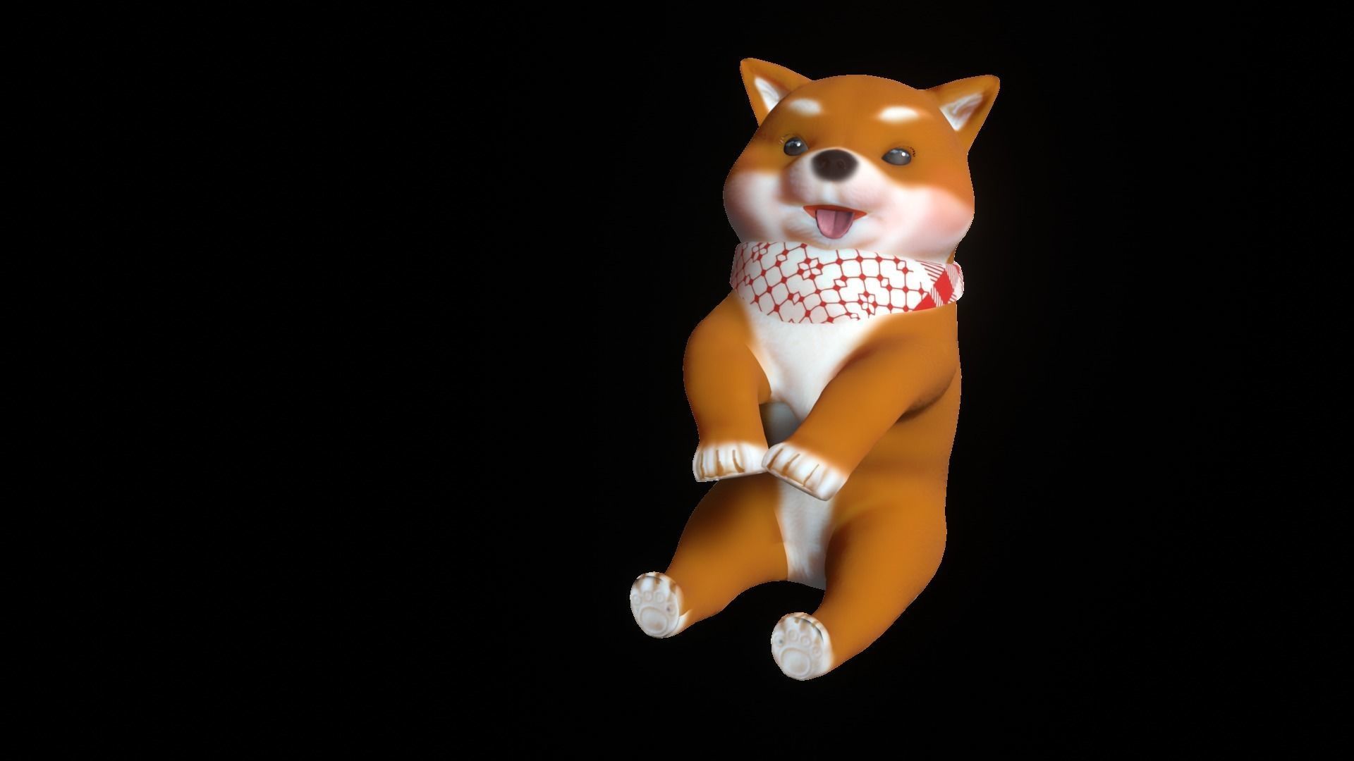 Shiba Dog Puppy Low-poly 3D model_39