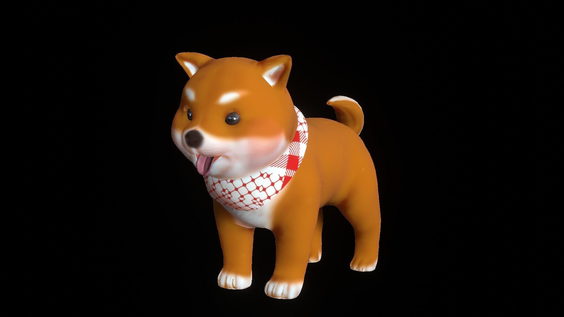 Shiba Dog Puppy Low-poly 3D model_11