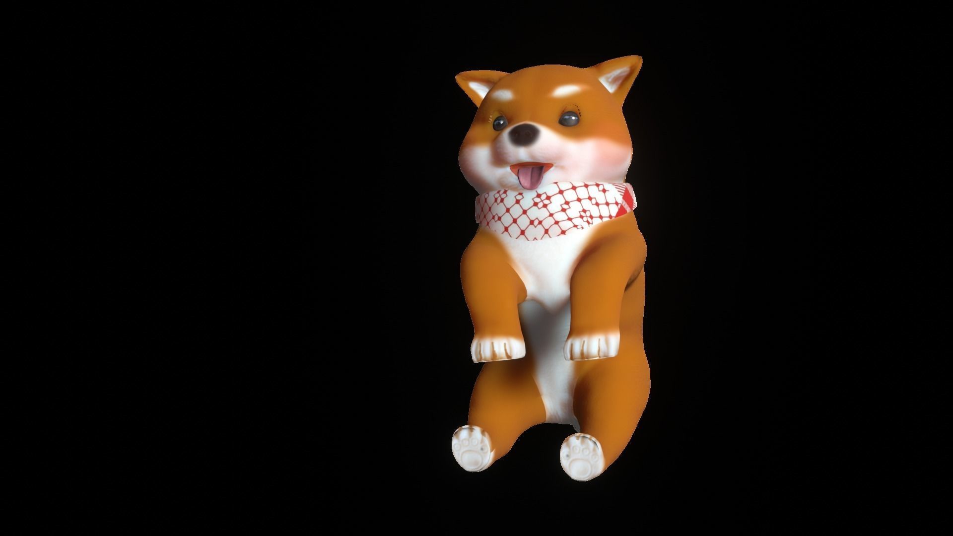 Shiba Dog Puppy Low-poly 3D model_26